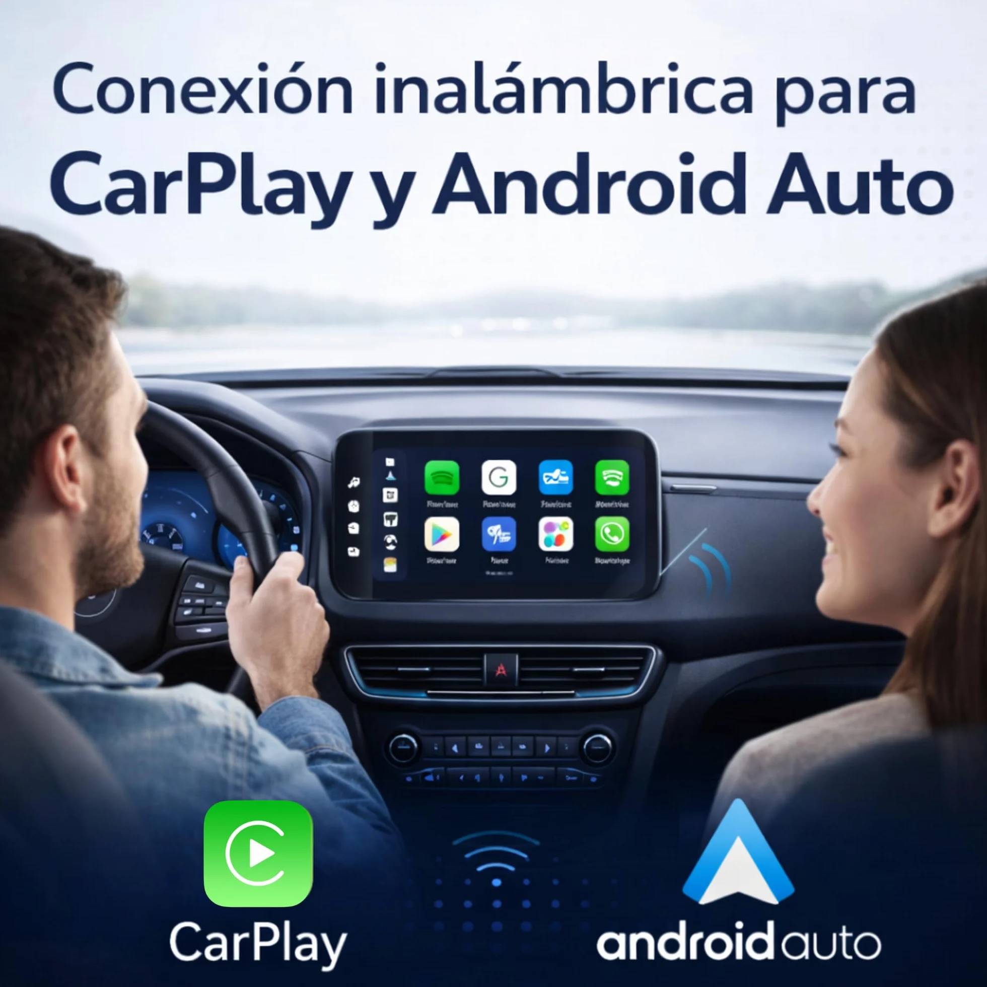 Adaptador CarPlay Inalámbrico y Android Auto 2 en 1 - WiFi 6 5GHz Mini USB Convierte Cable a Inalámbrico - Plug & Play Conexión Rápida 9s para iPhone iOS 10+ Android 11+ Coches 2016+