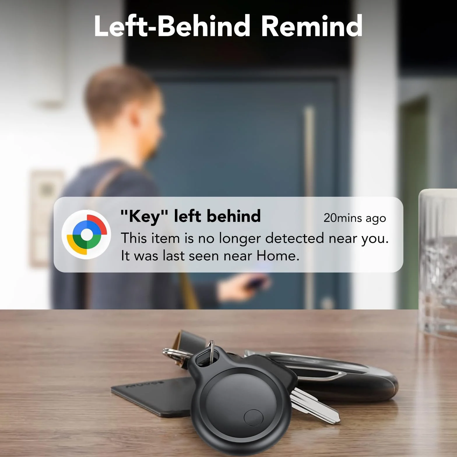 Android Smart Tag, Tracker Compatible con Google Find Hub App (Sólo Android), Localizador Bluetooth, Rastreador para Llaves, Cartera, Equipaje, Impermeable IP68, 4 Negro