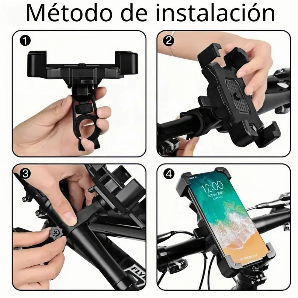 Soporte Universal Móvil Bicicleta Moto 360° Rotación Manillar para iPhone Samsung Galaxy Huawei Xiaomi Oppo