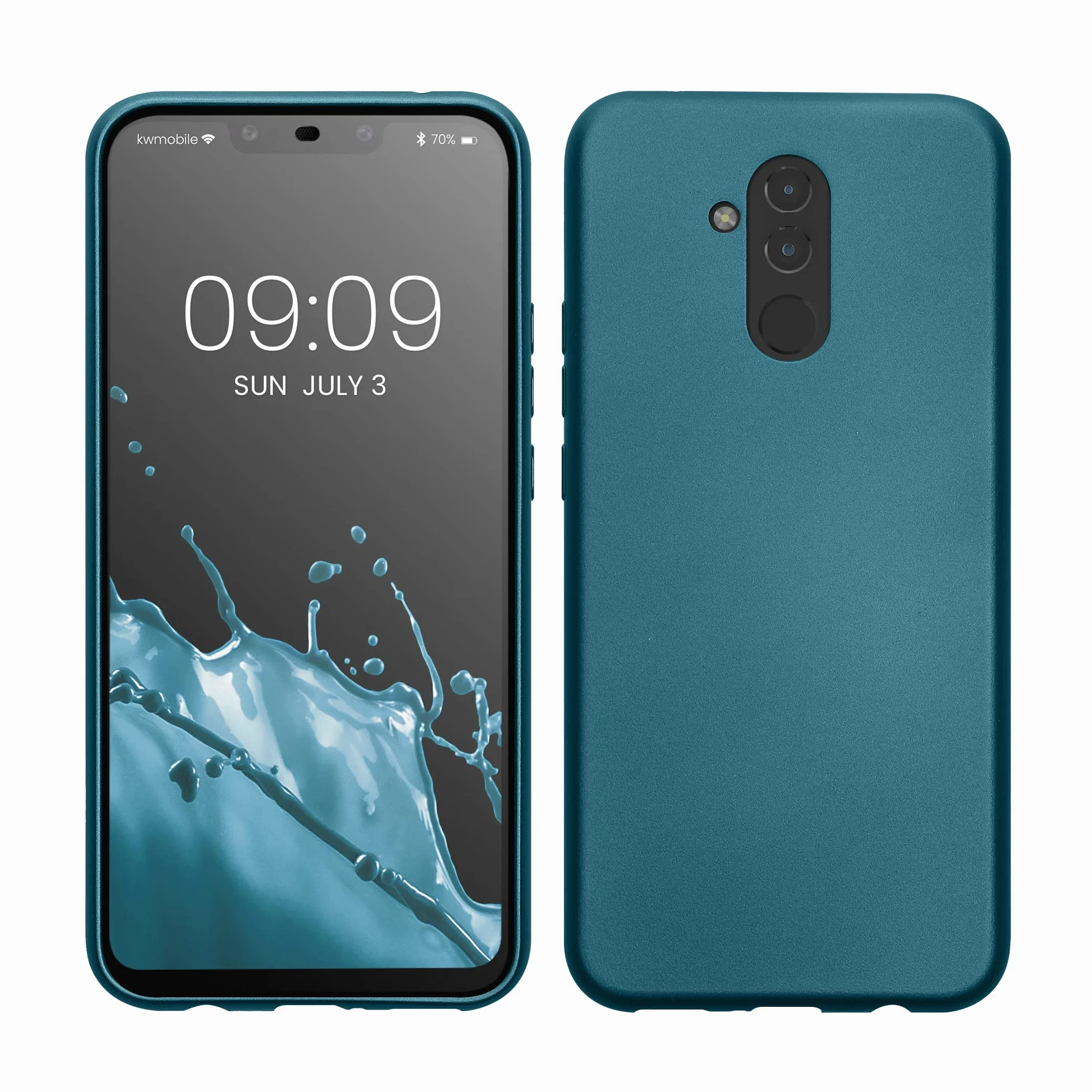 kwmobile Funda Huawei Mate 20 Lite Carcasa TPU Silicona Ultrafino Azul metálico