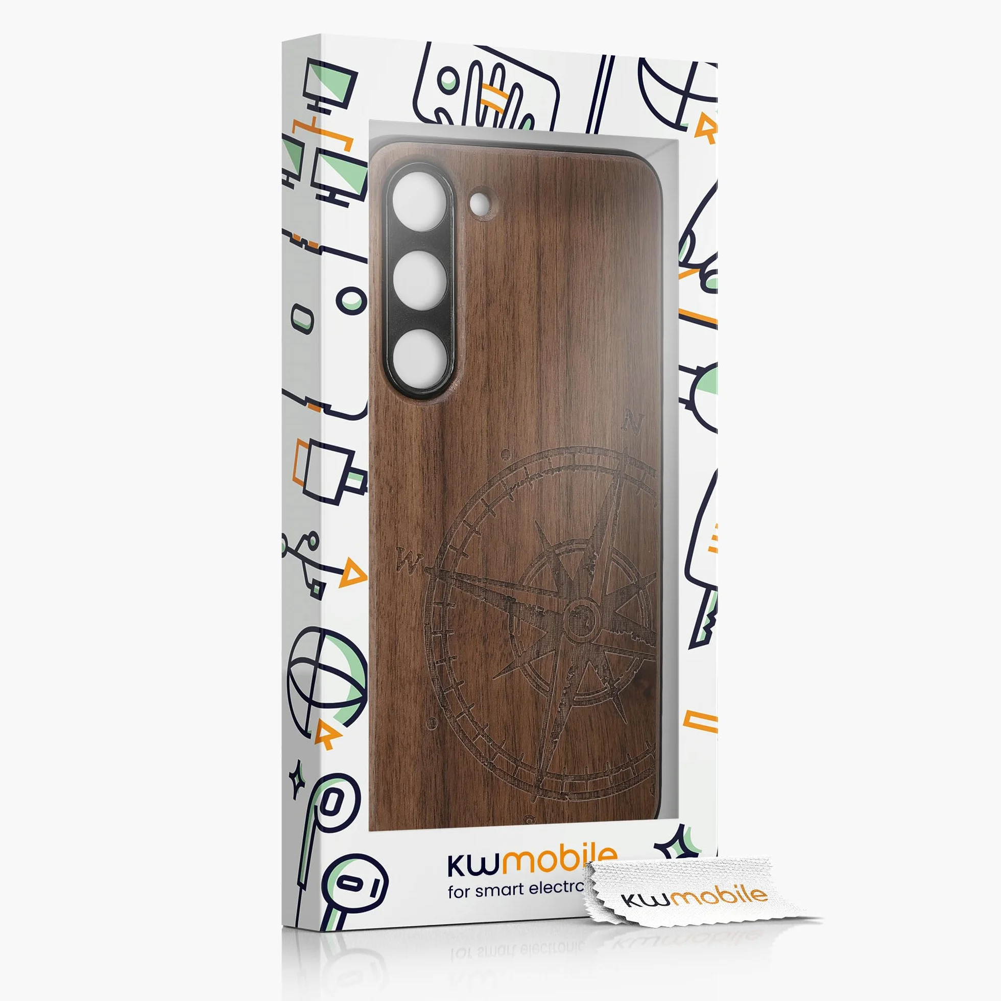 kwmobile Carcasa Compatible con Samsung Galaxy S23 Funda de Madera con Bumper antigolpes