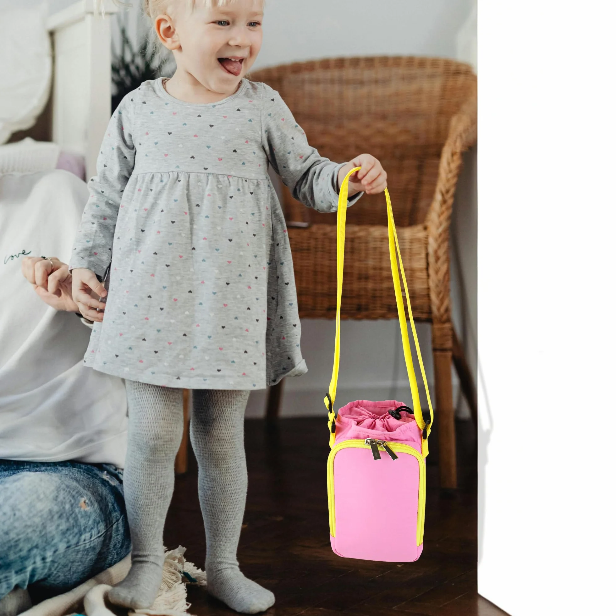 Bolsa de Transporte Compatible con FABA+ Cuentacuentos, con Compartimento para Personajes Sonoros y Auriculares (Rosa)