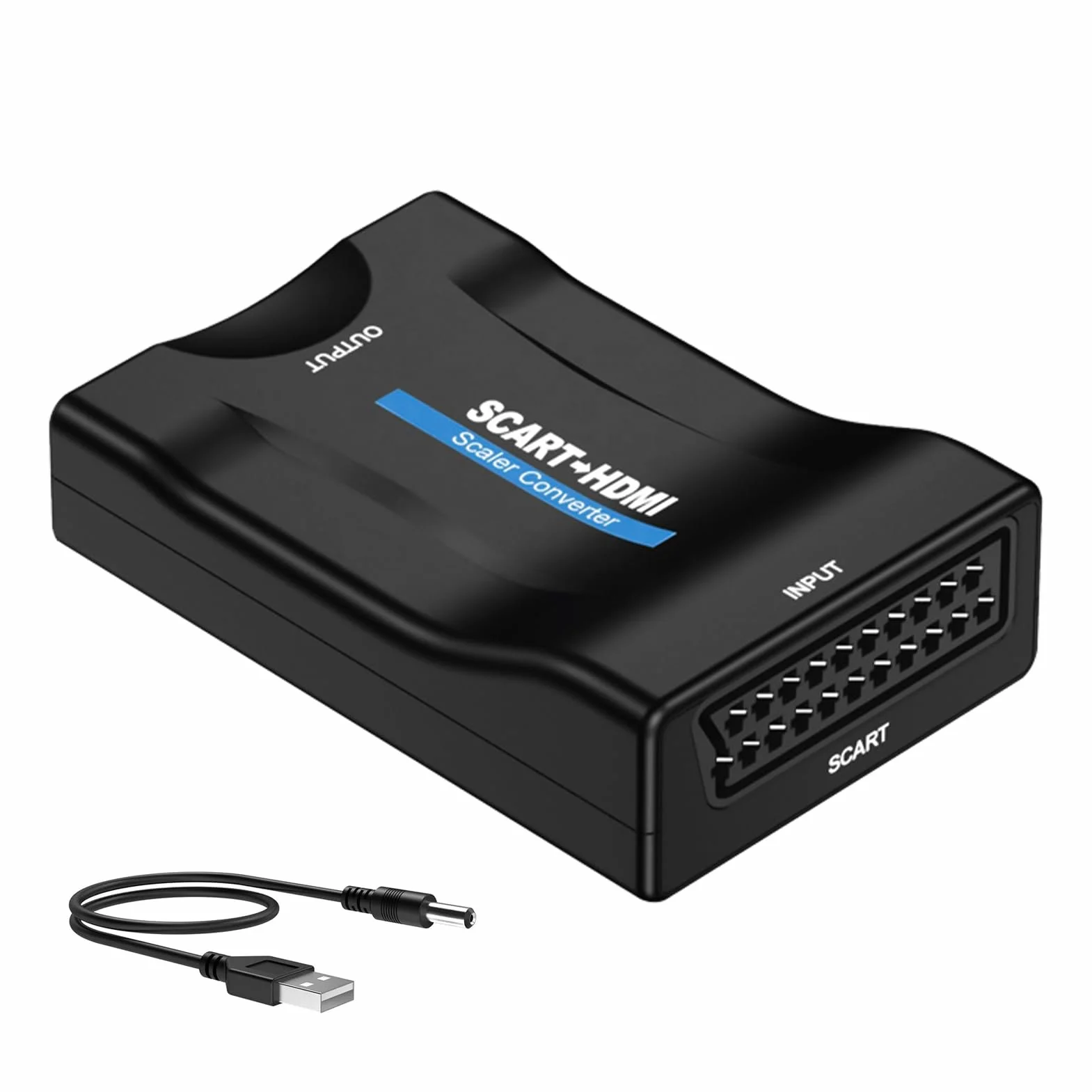 Adaptador de Euroconector a HDMI 4K, Convertidor Scart a HDMI 1080p con Entrada PAL NTSC, Soporta Resolución 720P/1080P, Compatible con Reproductores DVD, VHS, Consolas Retro, TV y Proyectores
