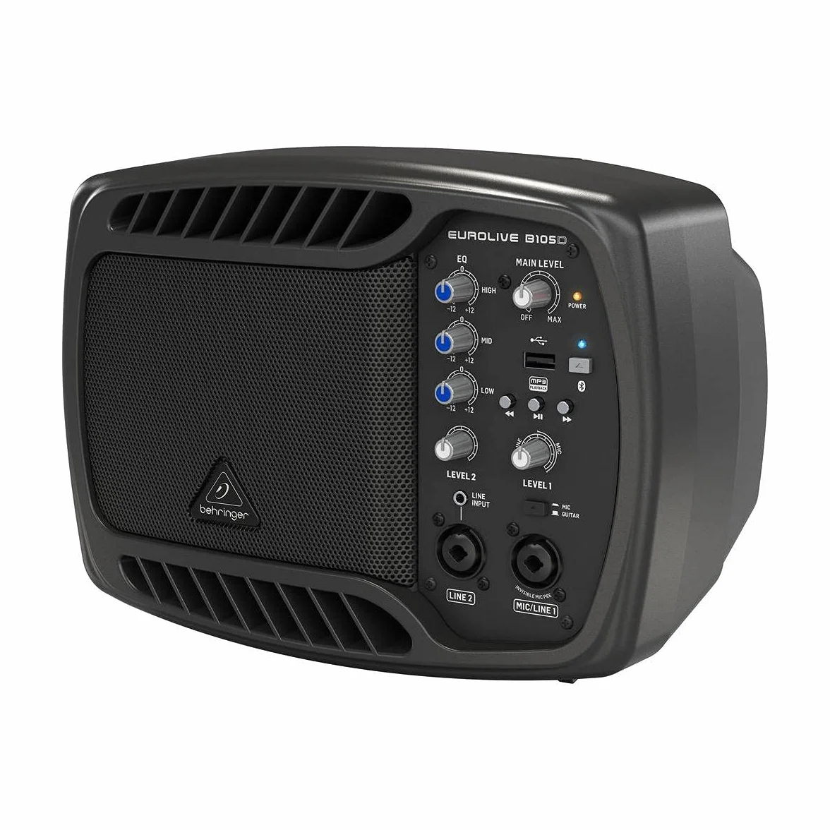 Behringer B105D Altavoz PA/Monitor ultracompacto de 50 vatios con Reproductor de MP3 y transmisión de Audio Bluetooth