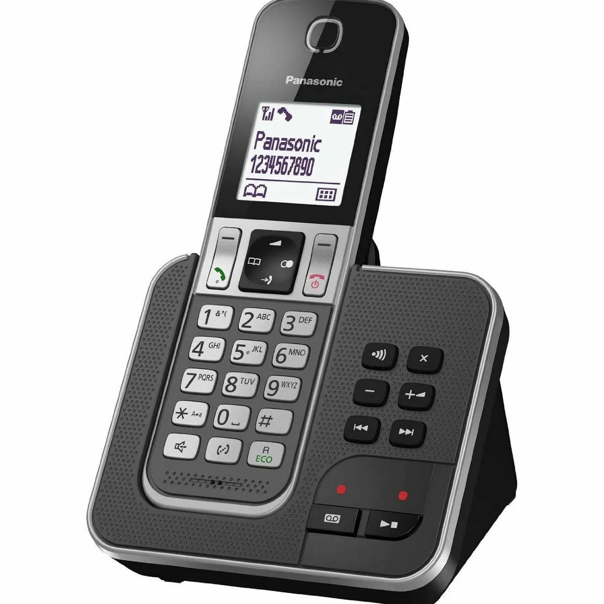 Panasonic KX-TGD320FRG - Teléfono (Teléfono DECT, Terminal con conexión por Cable, Altavoz, 50 entradas, Identificador de Llamadas, Gris) [versión importada]