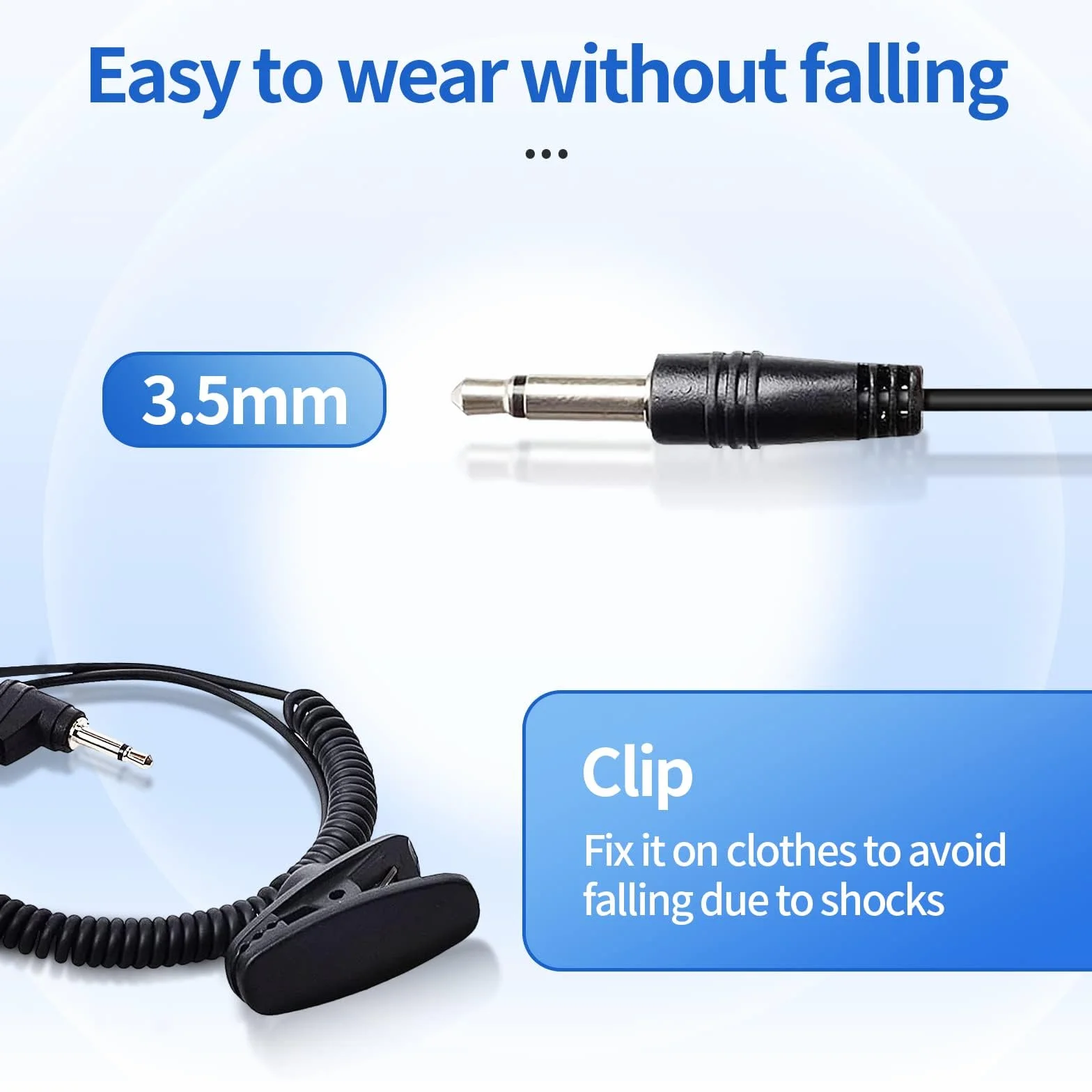 Pinganillo Walkie Talkie, Auriculares Policiales Solo de Tubo con Conector de 3,5 mm para Exteriores/Adaptación de Radio Bidireccional