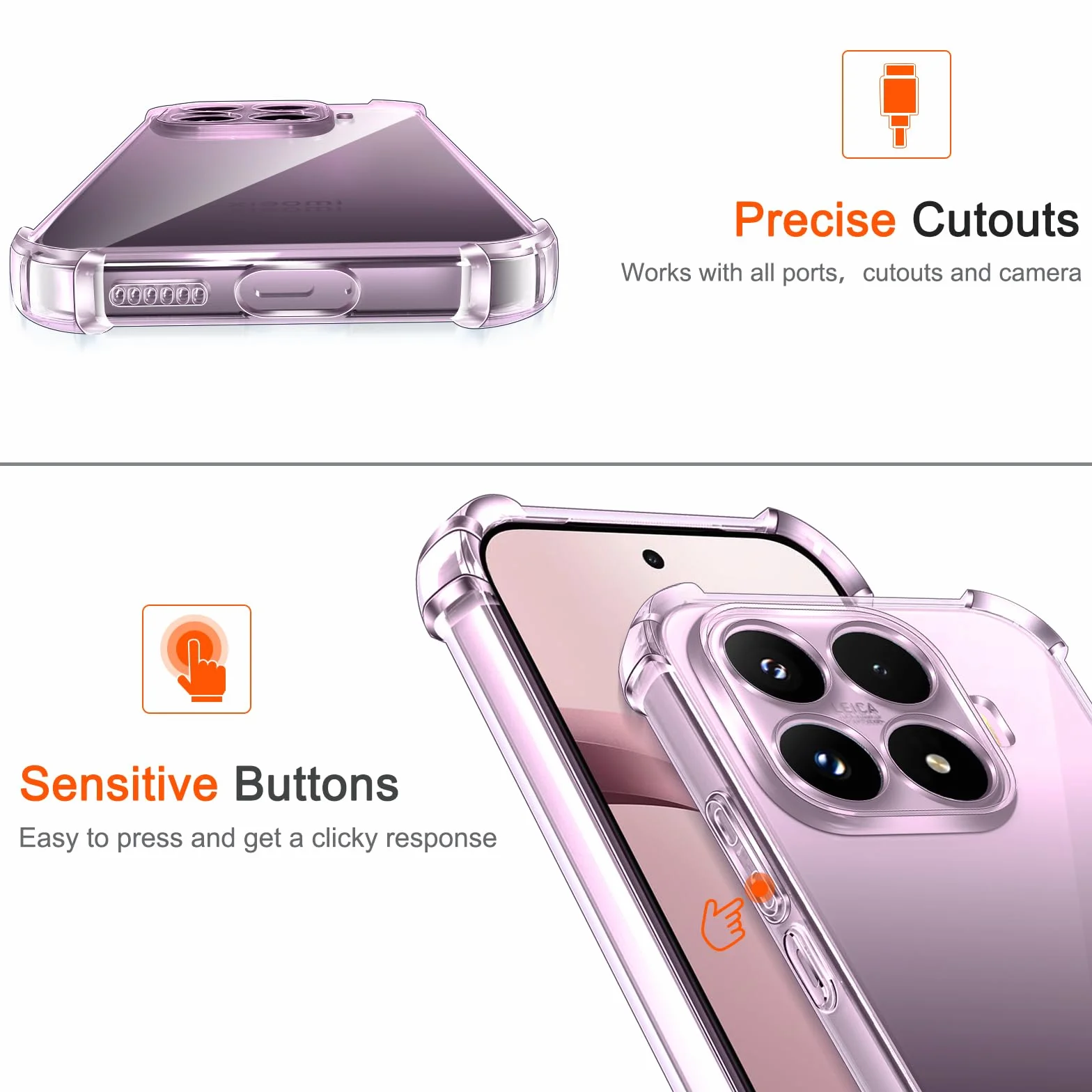 ivoler Funda HD Clara para Xiaomi 17T 5G, Carcasa Protectora Antigolpes Antiarañazos Transparente con Cojín Esquina Parachoques, Suave TPU Silicona Caso Delgada Bumper Case