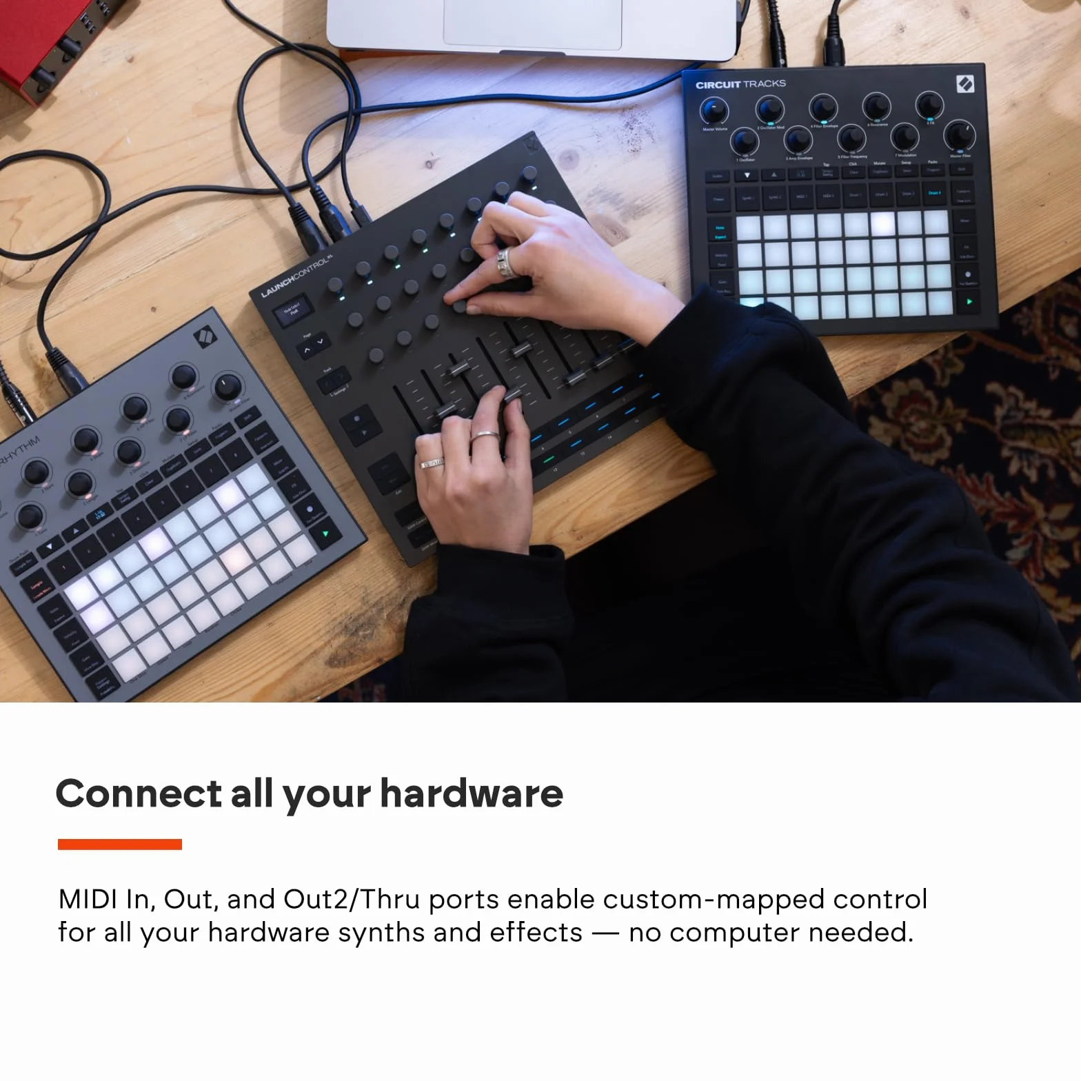 Novation Launch Control XL 3: alimentación USB, superficie MIDI y Mixer para DAW e integración de hardware con 8 faders, 24 codificadores continuos, E/S MIDI 5 pines y paquete de software musical