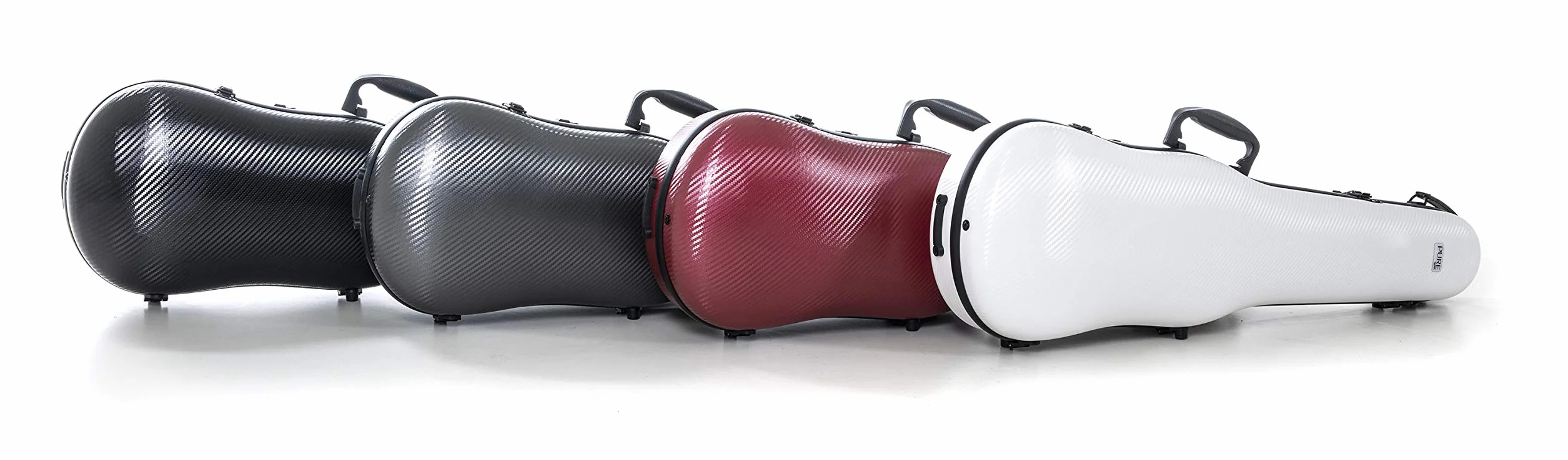 GEWA Estuche para violín de policarbonato tamaño 4/4 - 1/2, blanco, interior negro, 2 correas de mochila desmontables, bolsa de accesorios, suspensión acolchada, asa lateral adicional