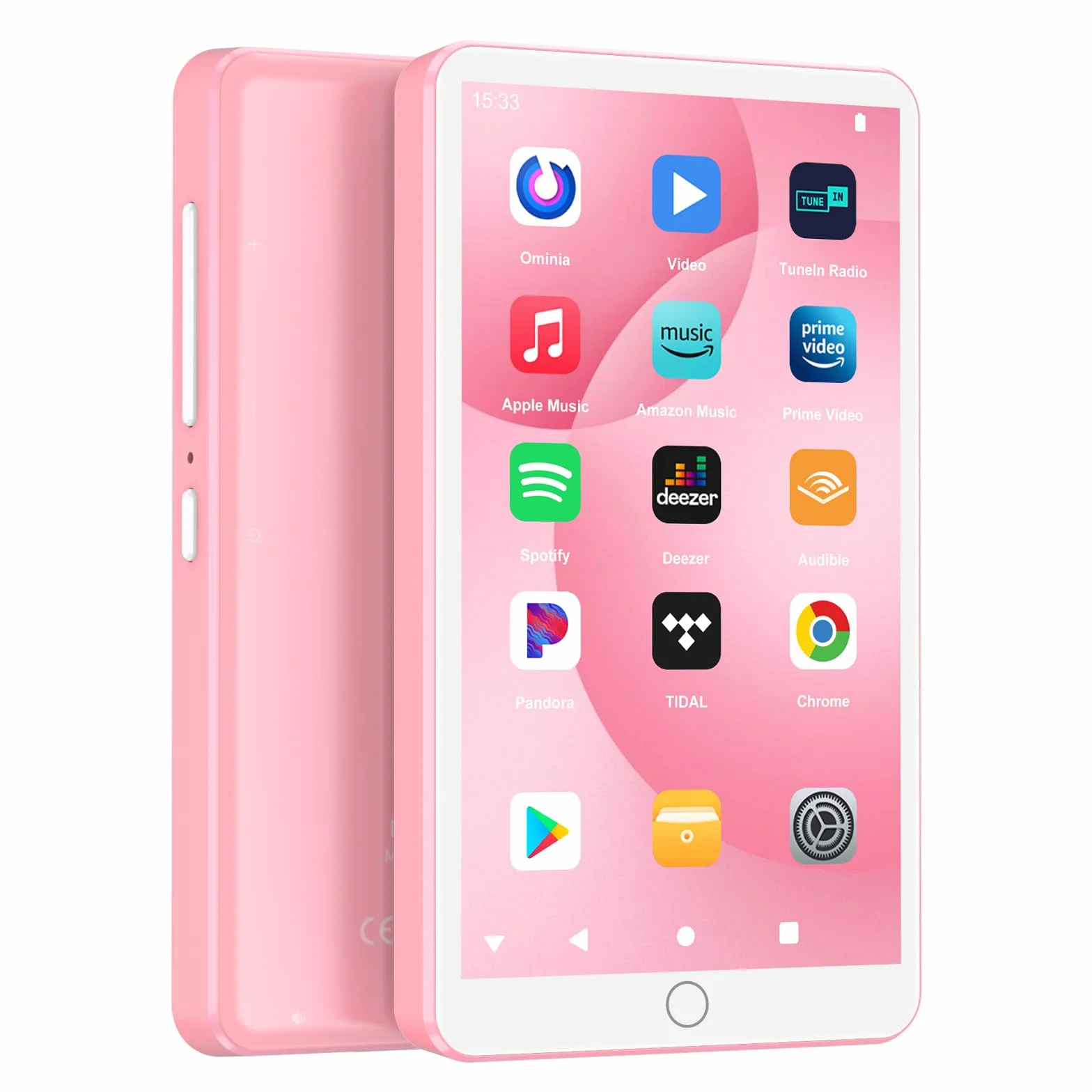 Reproductor MP3 Spotify con Bluetooth y WiFi, Reproductor MP4 Android para niños, Pantalla táctil de 4,02 Pulgadas con Audible,Amazon Music, Deezer, Play Store(Pink16GB)