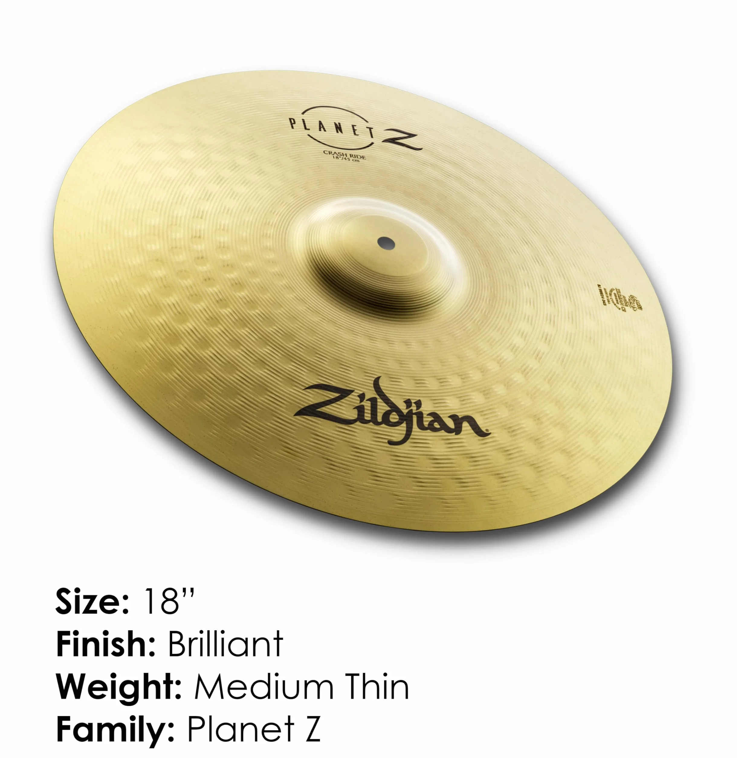 Zildjian ZP18CR Planet Z Series - Platillo de conducción tipo Ride - 18",Nuevo Modelo