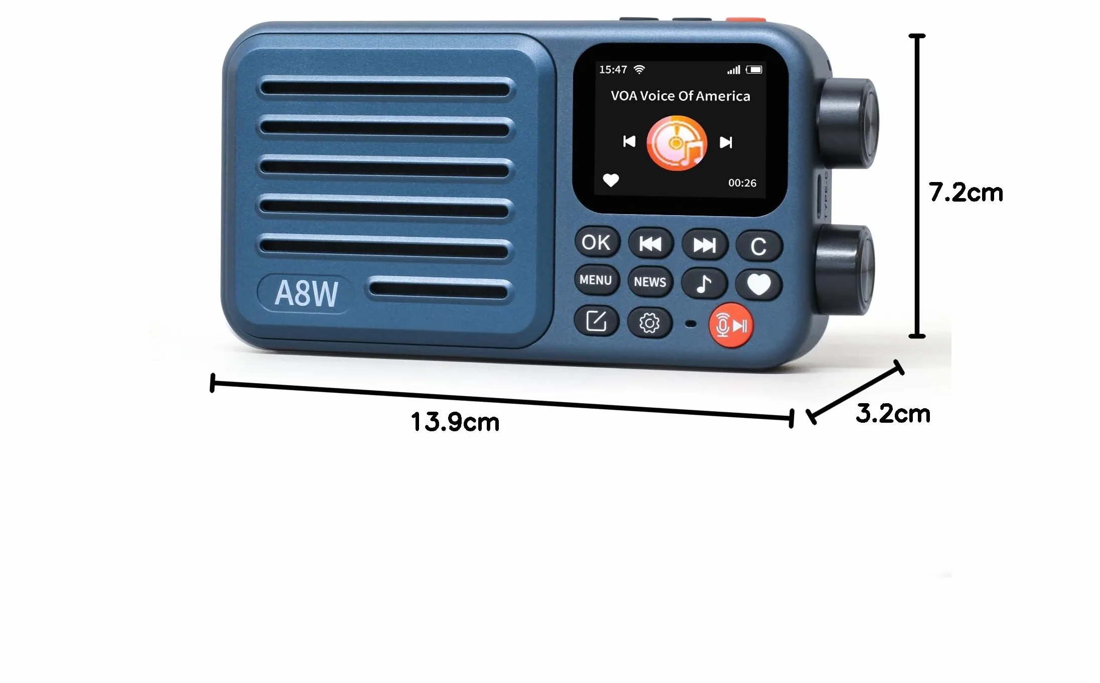 Choyong A8W - Receptor de radio inteligente por Internet WIFI/4G, altavoz con FM, tarjeta micro SD, radio de todo el mundo, para casa con WiFi, radio digital, Choyoung A8W