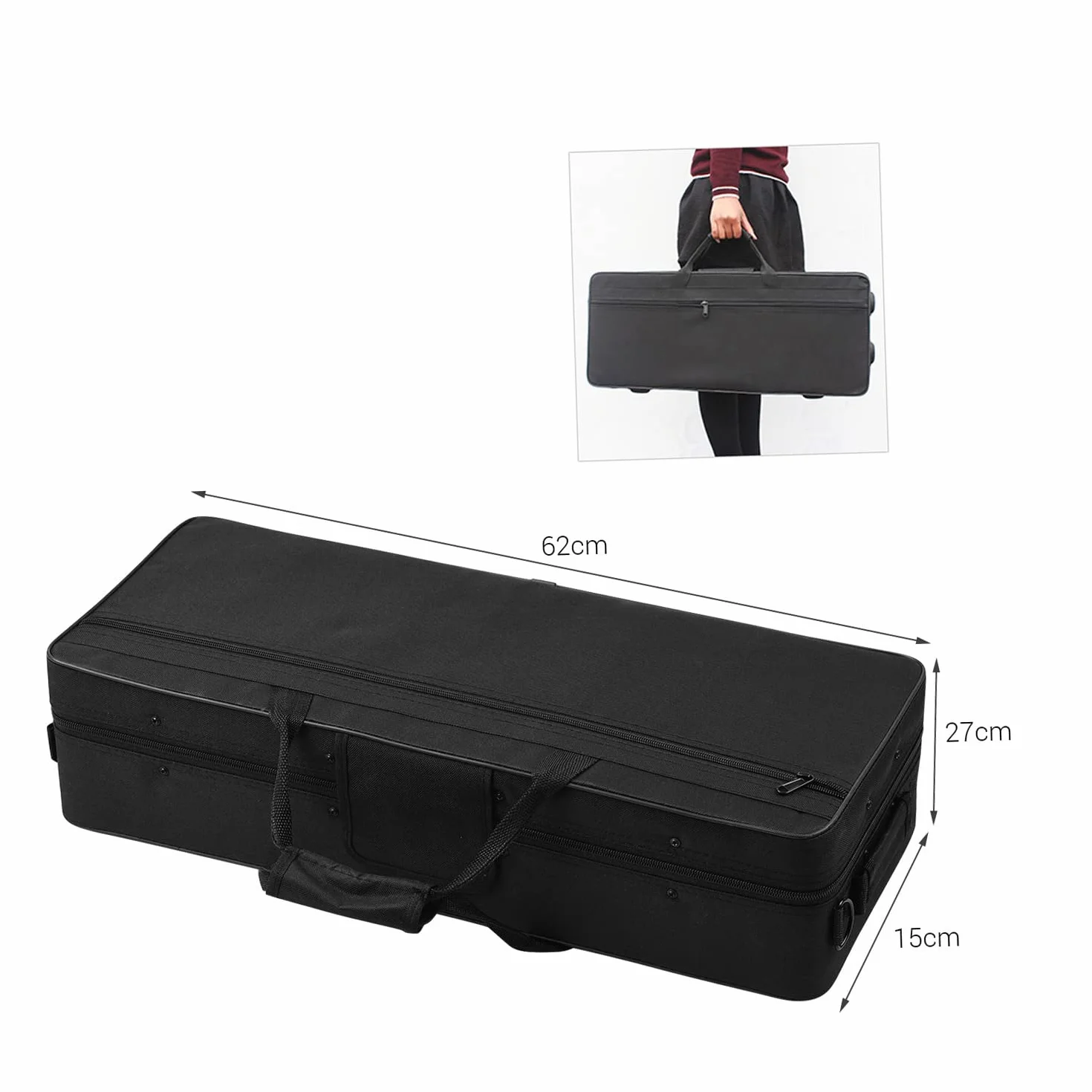 Saxofón alto profesional de latón Bend Eb E-flat Saxofón alto chapado en níquel negro llaves de concha de abulón con funda de transporte guantes paño de limpieza correas cepillo de grasa QUKAN
