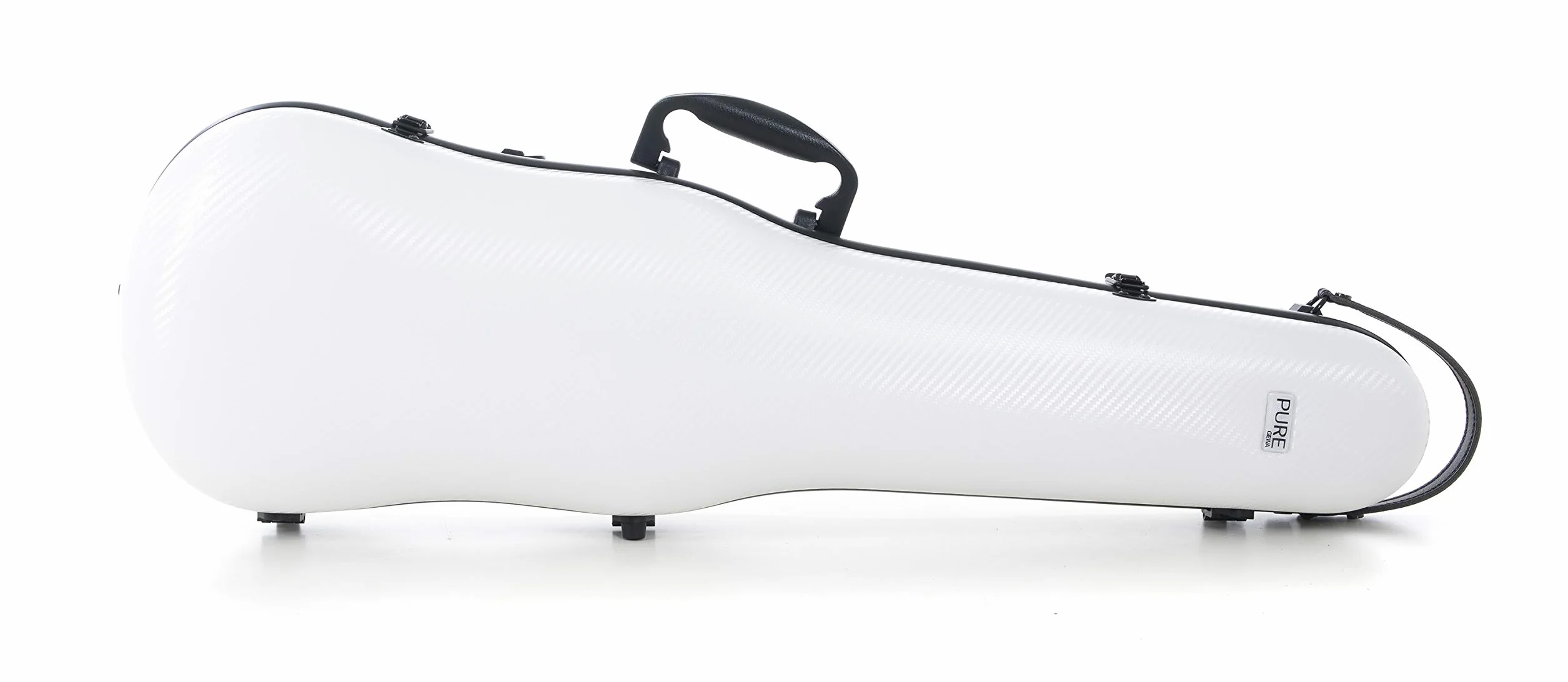GEWA Estuche para violín de policarbonato tamaño 4/4 - 1/2, blanco, interior negro, 2 correas de mochila desmontables, bolsa de accesorios, suspensión acolchada, asa lateral adicional