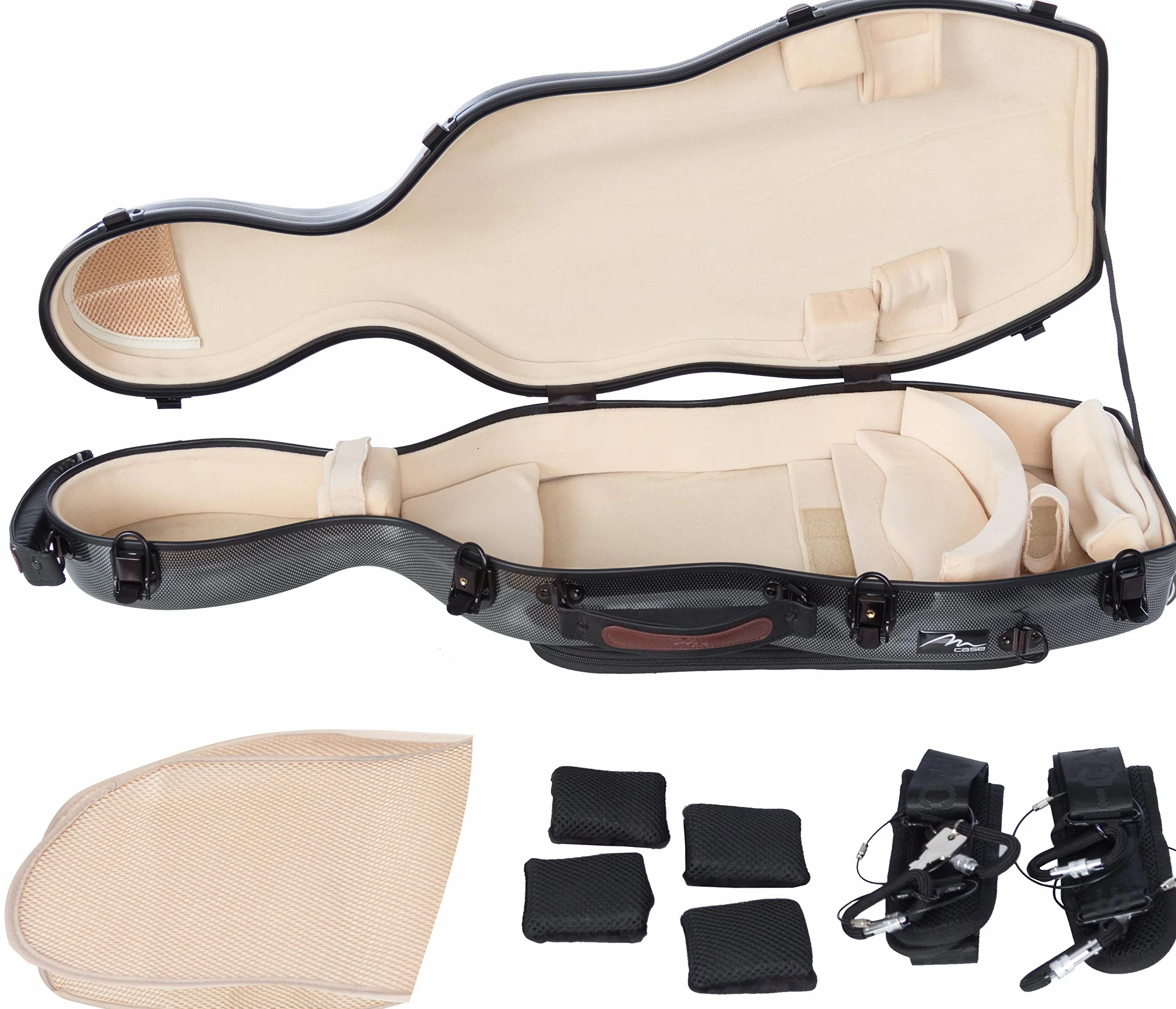 Estuche para Viola Fiberglass 38-43 Ultra Light point negro - crema M-case + bolsa de música