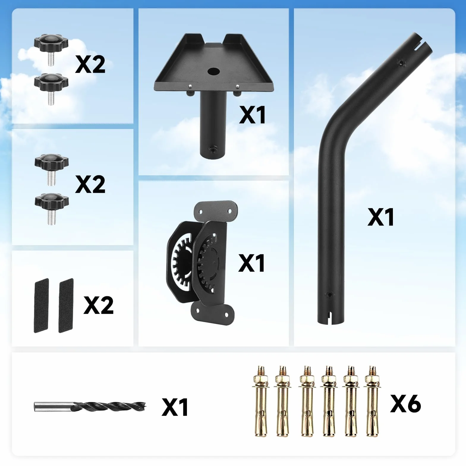 Soporte Starlink Gen 3,Kit de Montaje Ajustable Compatible con la Antena Estándar V3 de Starlink, Soporte para Poste V3,360° ajustable Soporte de Pared/Techo para Starlink.