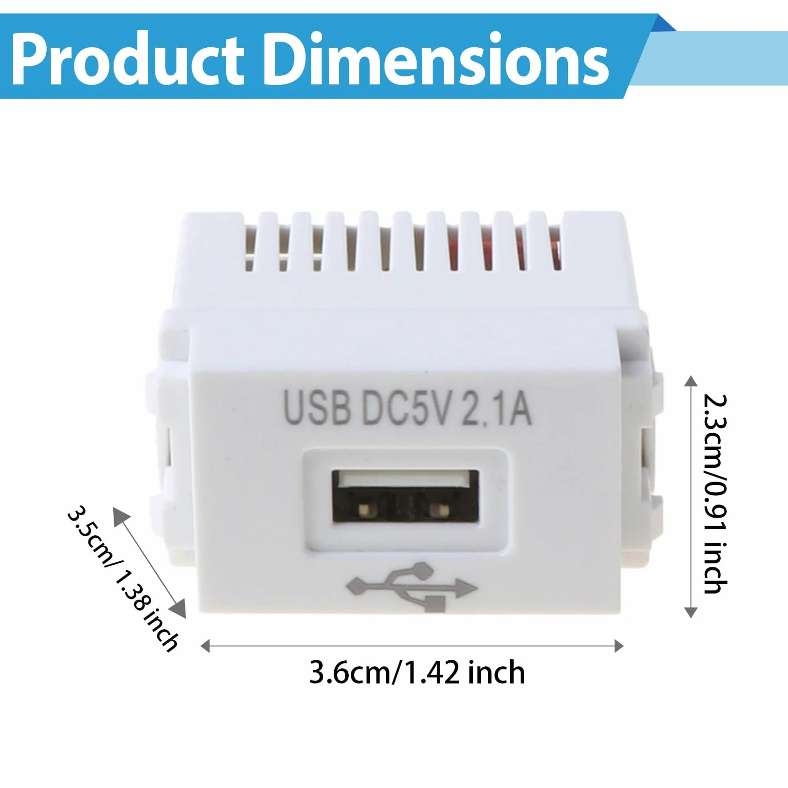 Módulo de alimentación USB 3 unidades, fuente de alimentación USB empotrada: enchufe de 220 V a transformador de 5 V, enchufe de carga USB de 2,1 A, adaptador de conmutación para dispositivos USB y