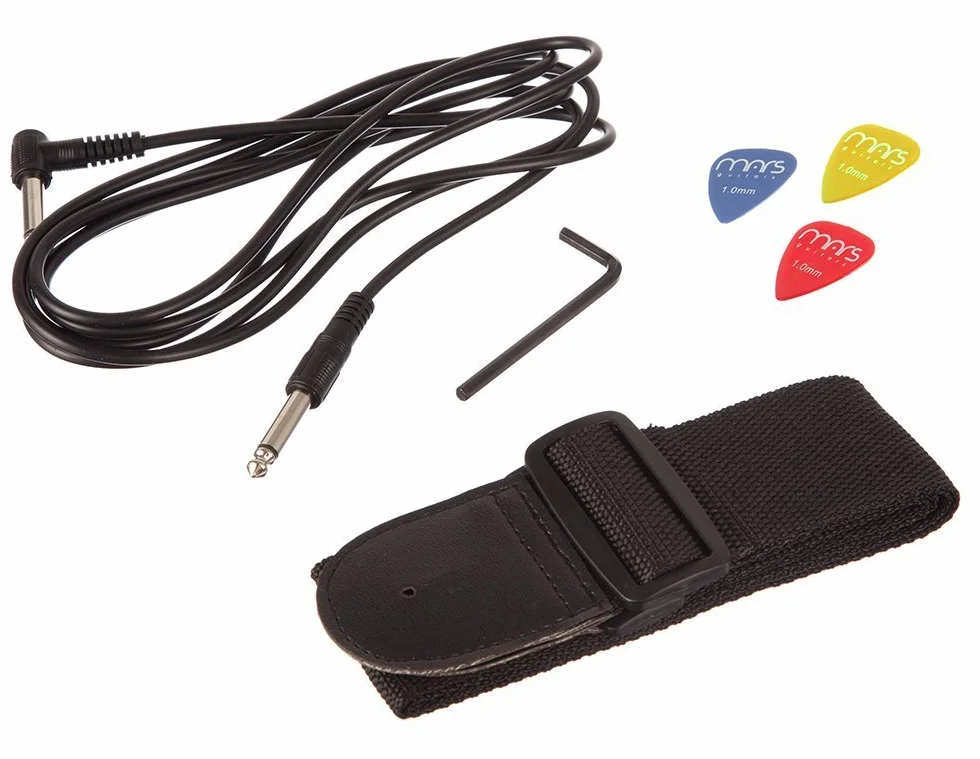 Kit de guitarra eléctrica RockJam de tamaño completo con amplificador de guitarra de 20 vatios, lecciones, correa, estuche, púas, trémolo, cuerdas de plomo y de repuesto - Explosión Azul