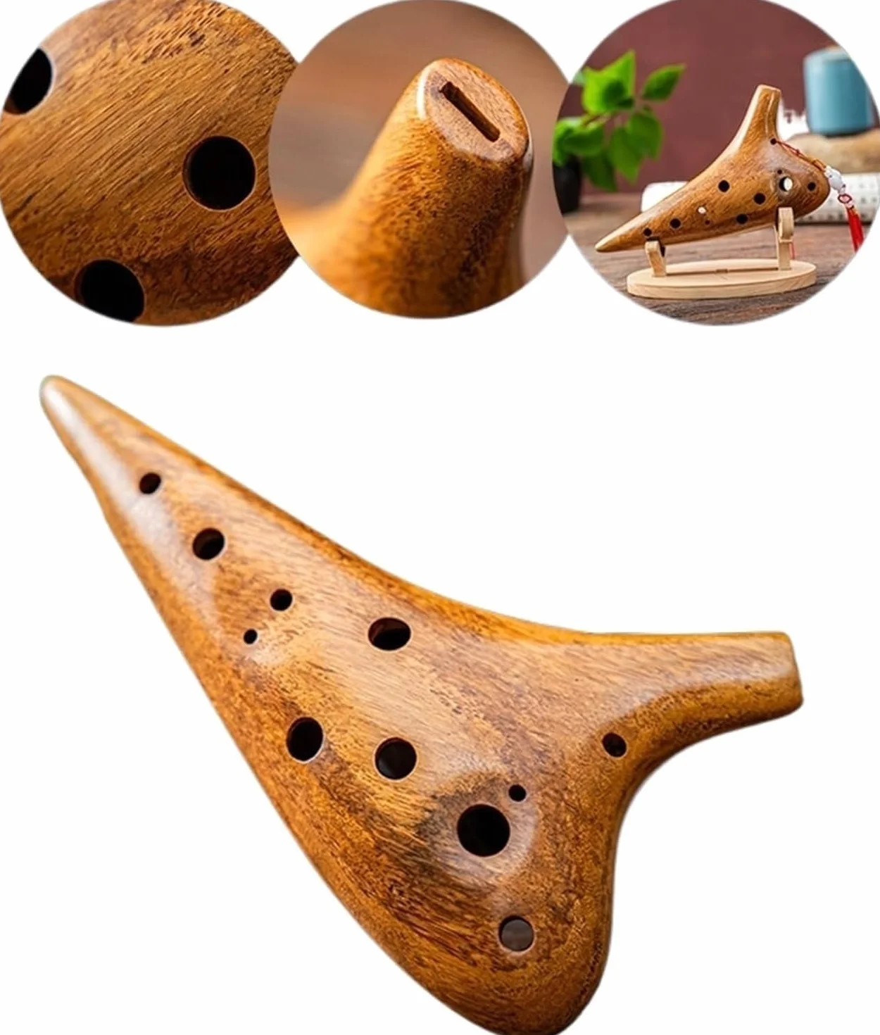 ocarina Ocarina de madera profesional para principiantes con afinación en CA y 12 agujeros