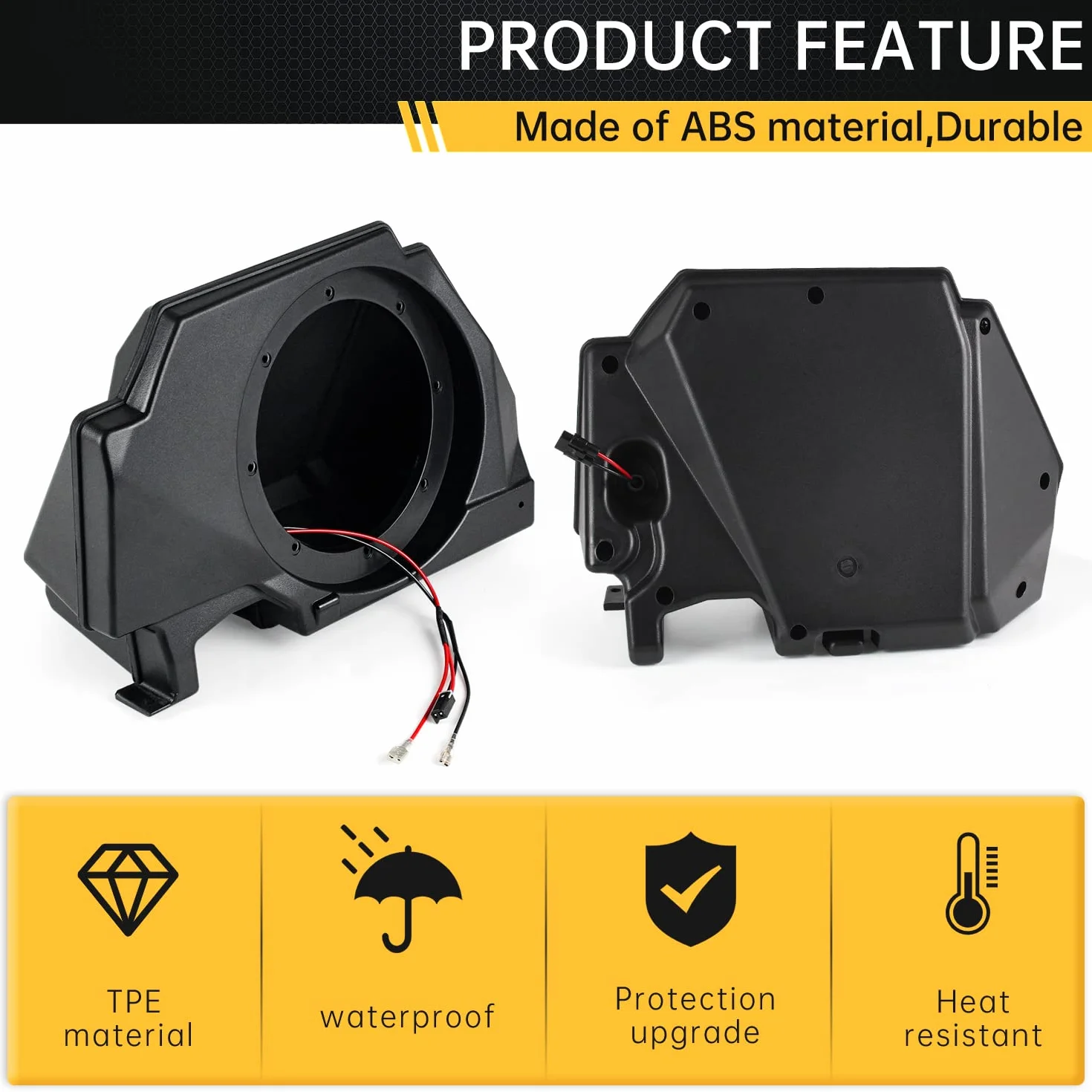Kit de carcasas para altavoces de 6.5 pulgadas compatible con Polaris RZR PRO XP XP4 2020 2021 2022, accesorios impermeables para montaje de altavoz (2 unidades, LH+RH)