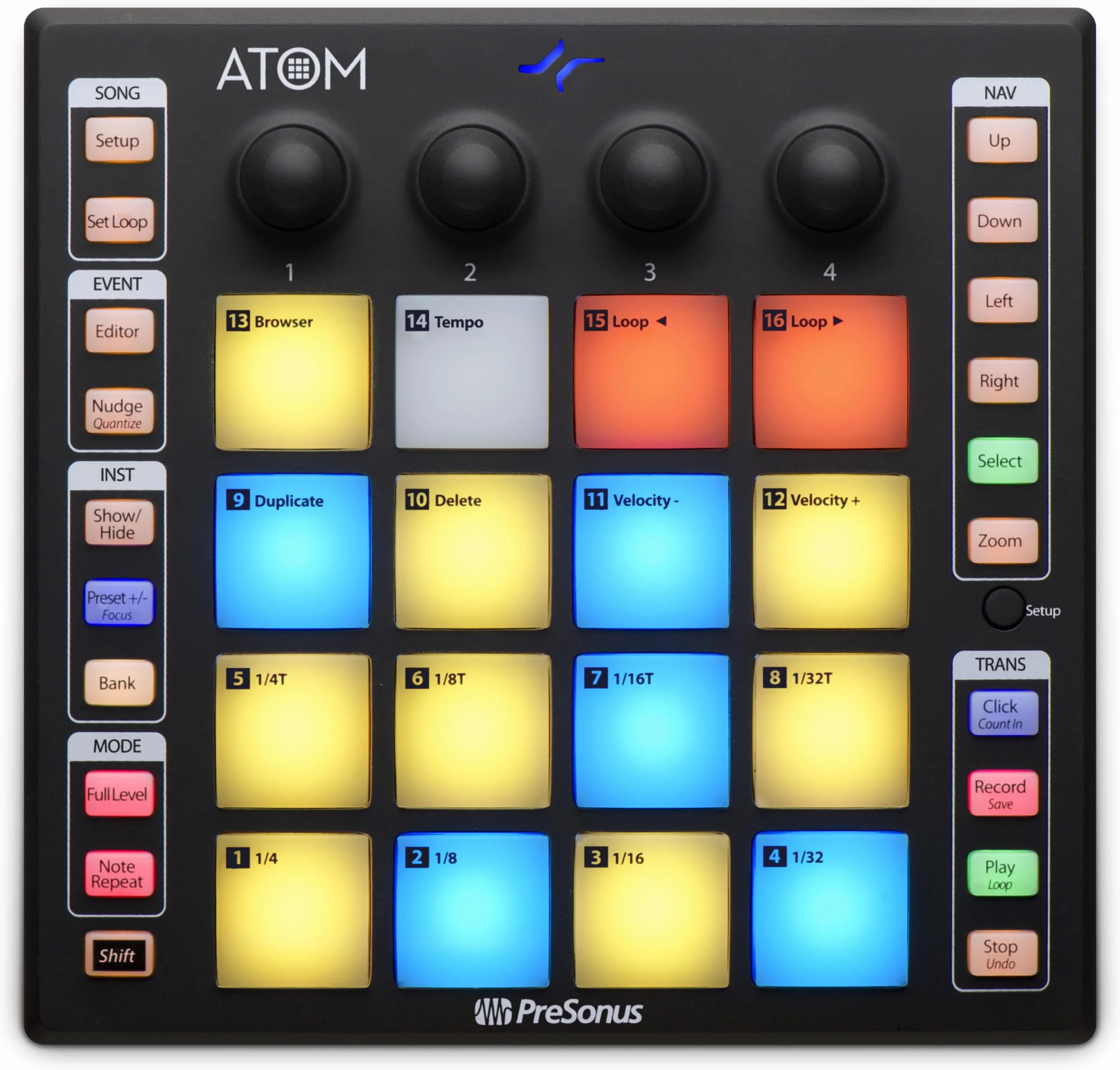 PreSonus ATOM, Controlador MIDI, Controlador de Pads para Producción Musical y Actuación con Studio One Artist, Ableton Live Lite y Paquete de Software de Grabación Studio Magic