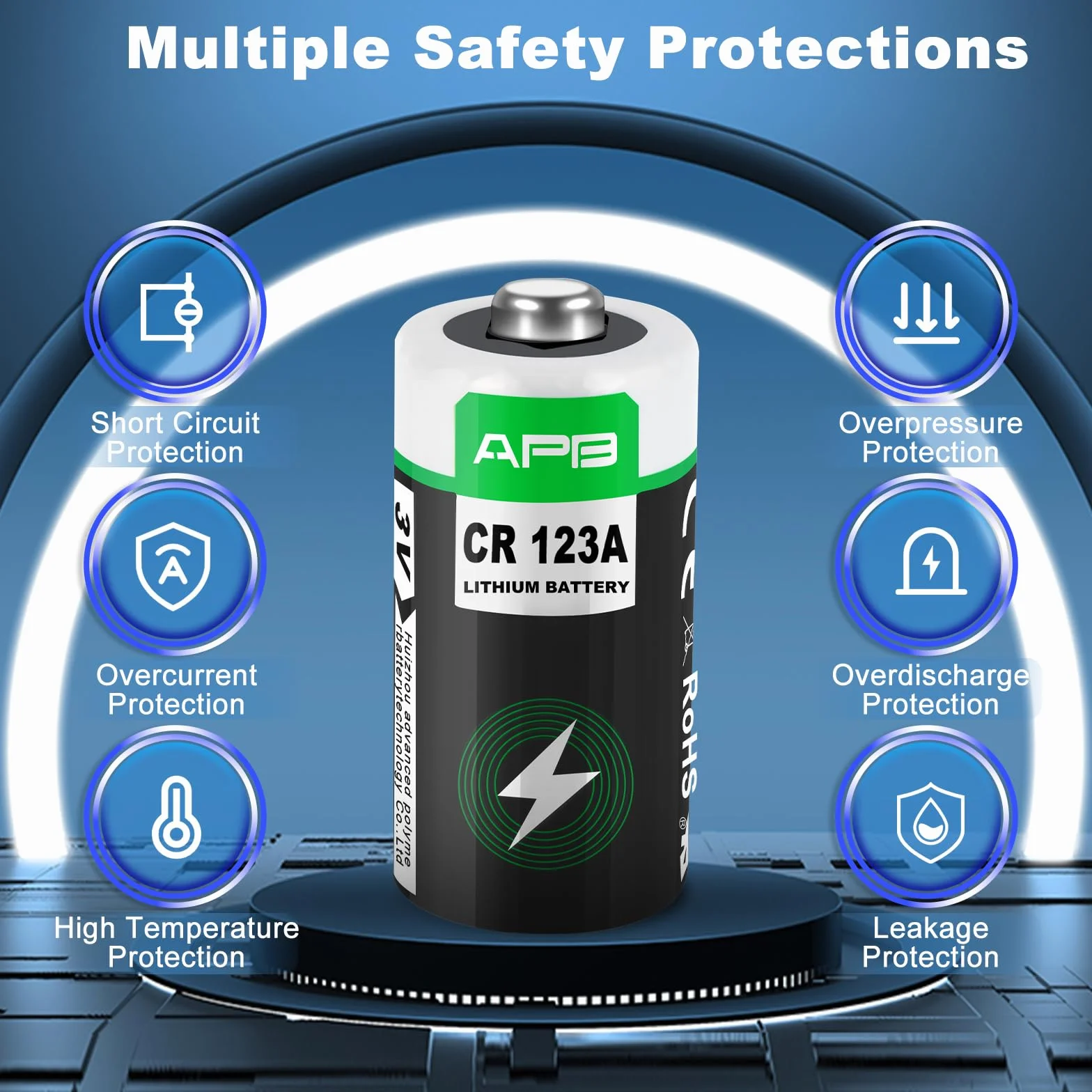 Pila CR123A, Paquete de 10 CR123A 3V Lithium Battery Vida útil de 10 Año Pilas CR123 para Antorchas, Detectores de Humo, Sistemas de Alarma, Proyectores, Cámaras