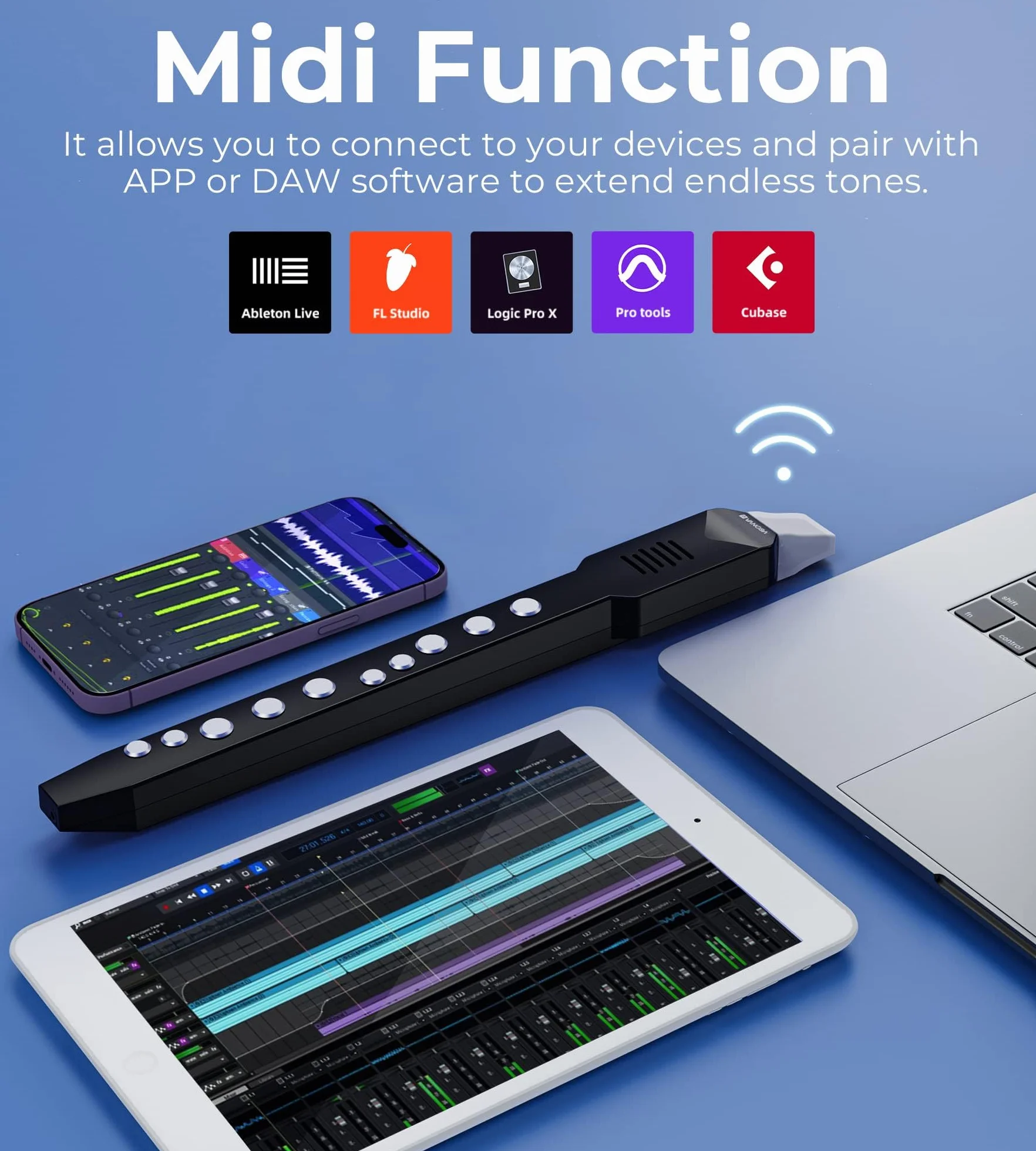 Vangoa EWI-100 - Mini sintetizador electrónico digital portátil de instrumentos de viento recargable con boquilla extraíble para niños, adultos y principiantes