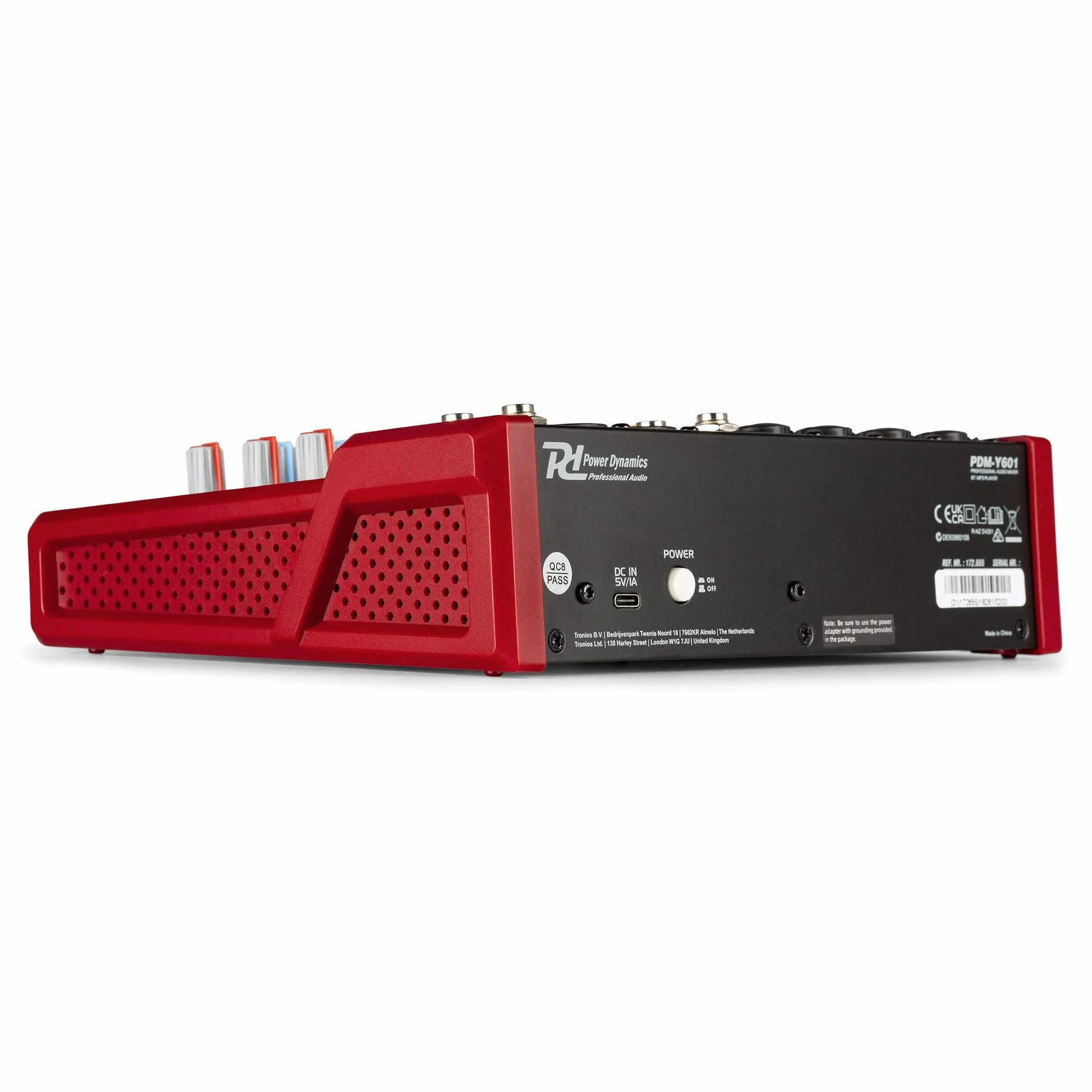 Power Dynamics PDM-Y601 Mezclador de audio 6 canales. Mesa de mezclas con Bluetooth, alimentación phantom de 48 V, USB-C. Mezclador de audio para estudio, 99 efectos DSP, 24 bits, 48 kHz, Jack, XLR