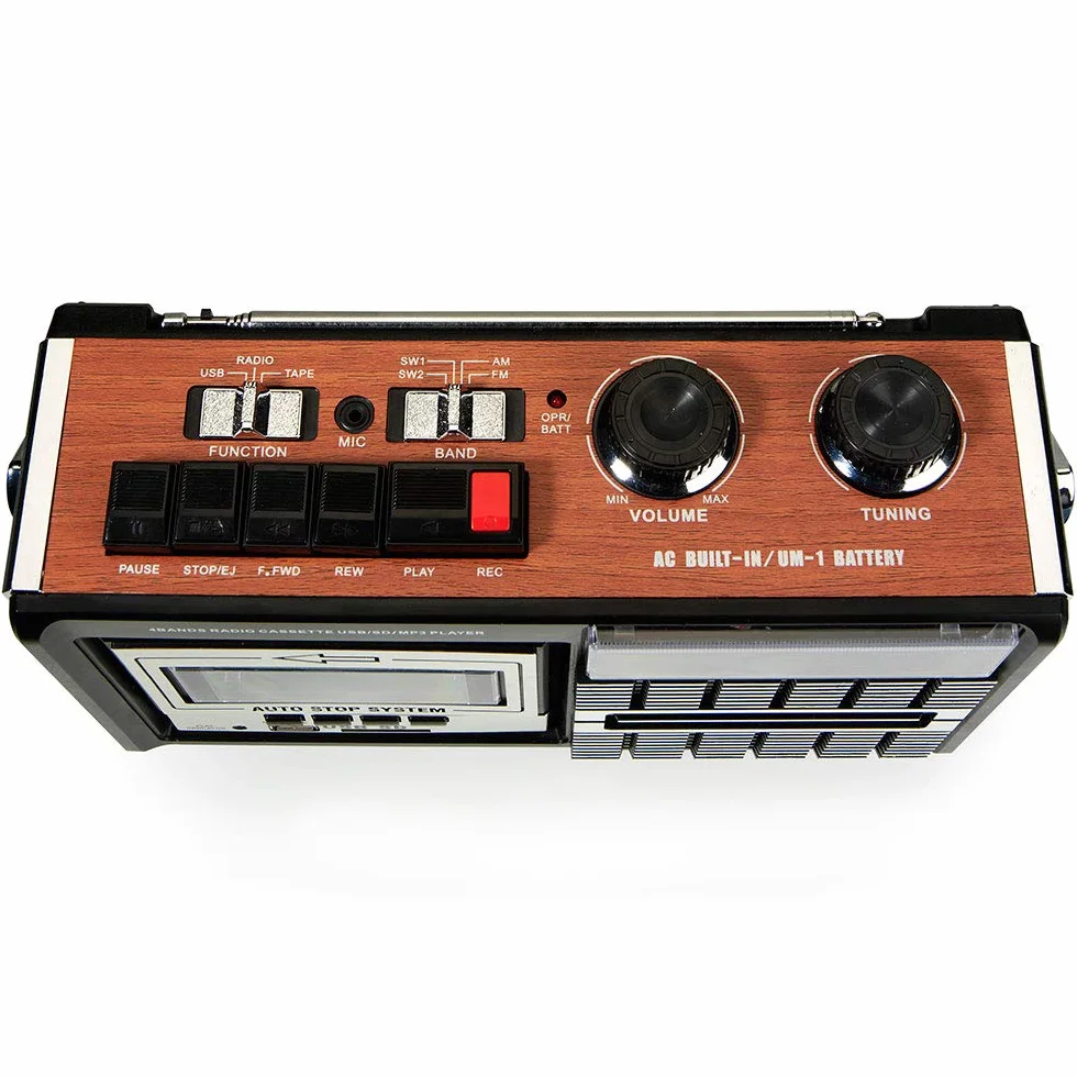 Ricatech PR85 Reproductor y grabadora de casetes Radio AM/FM/SW USB SD