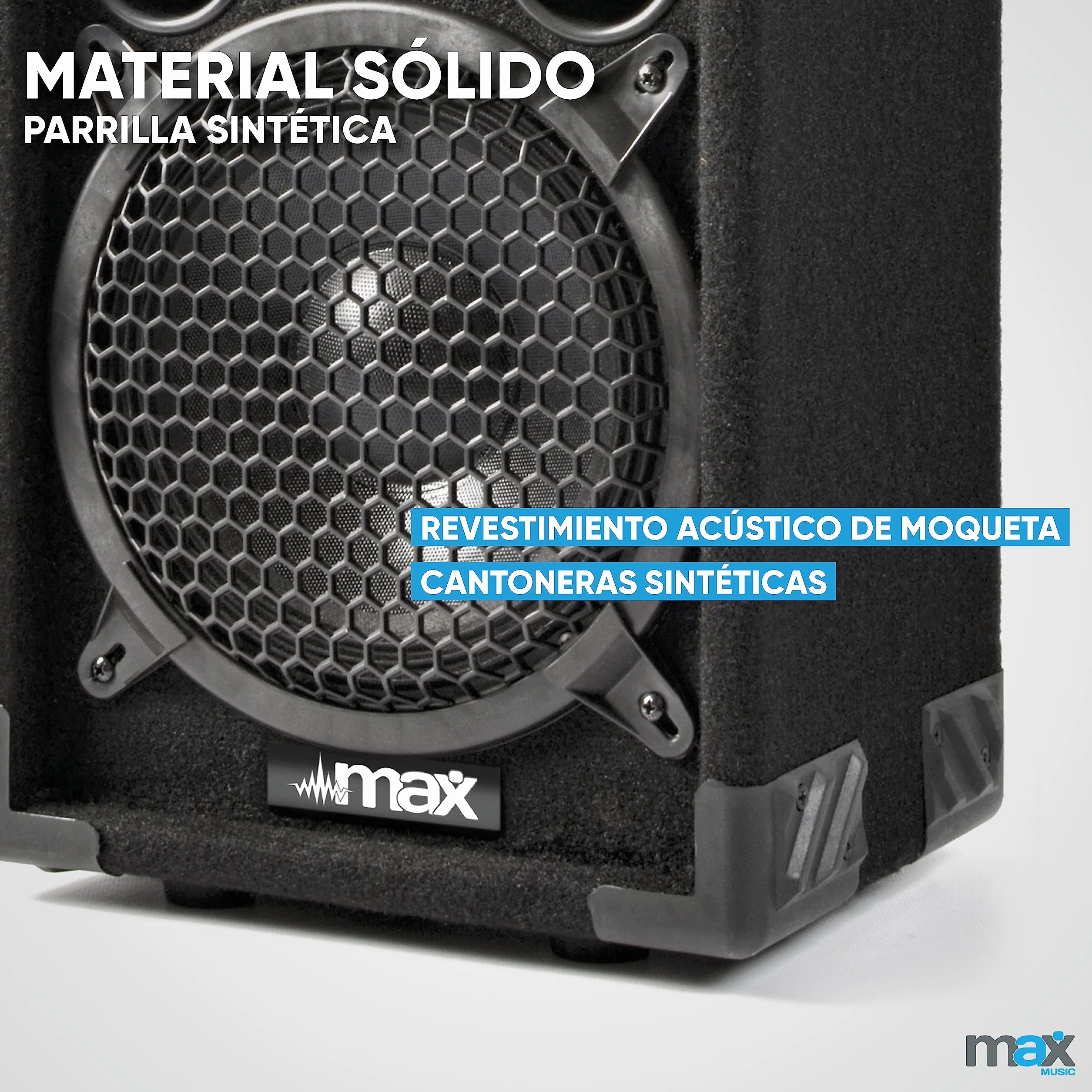 Max MAX28 - Pack de Altavoces para DJ, Incluye Amplificador, Amplificador de 1000 vatios, 2 Altavoces con Amplificador MAX28, Altavoces para Discoteca PA, Sistema de Altavoces para Discoteca DJ