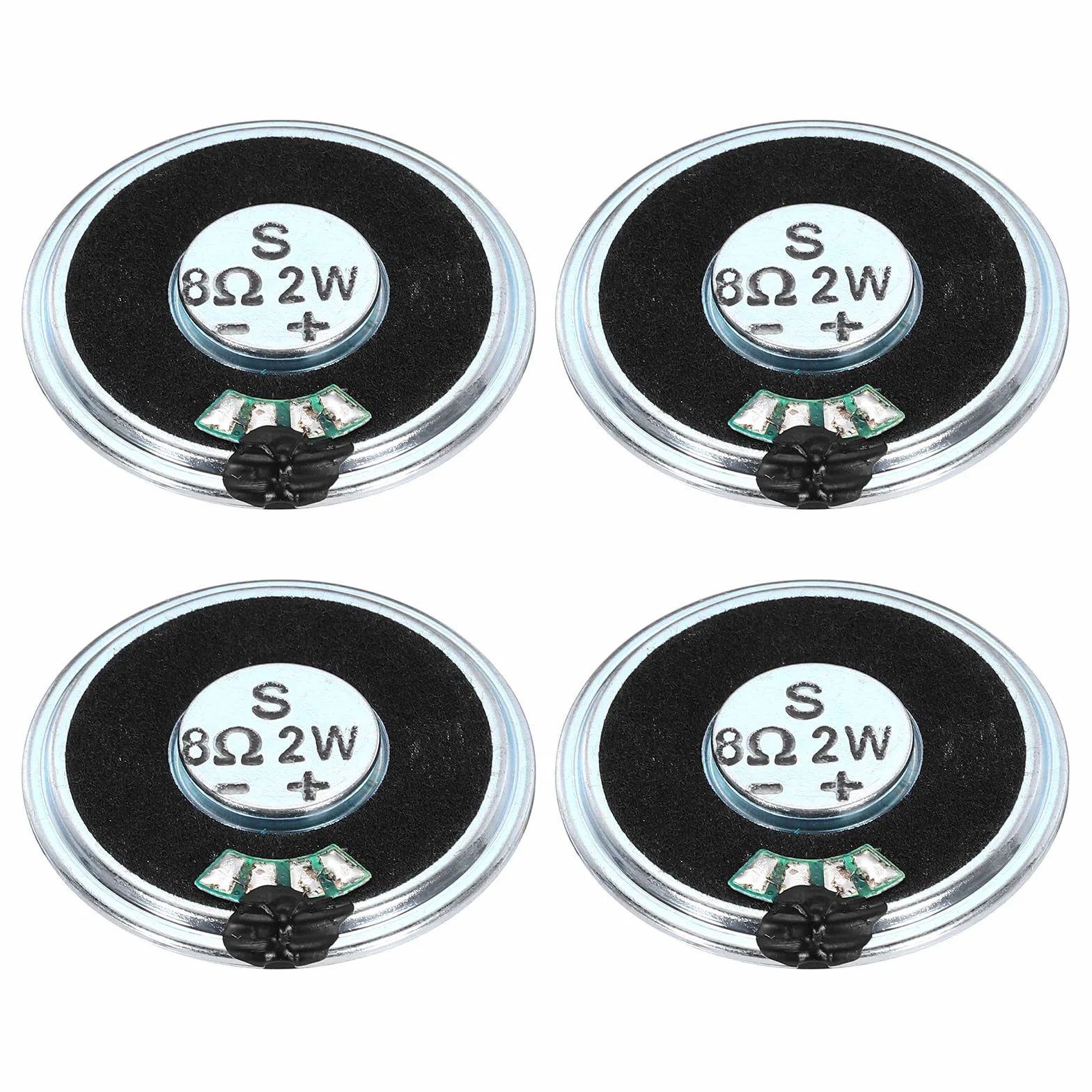 QUARKZMAN 4 unidades 2W 8 ohmios altavoces pequeños carcasa de metal redondos altavoz magnético interno