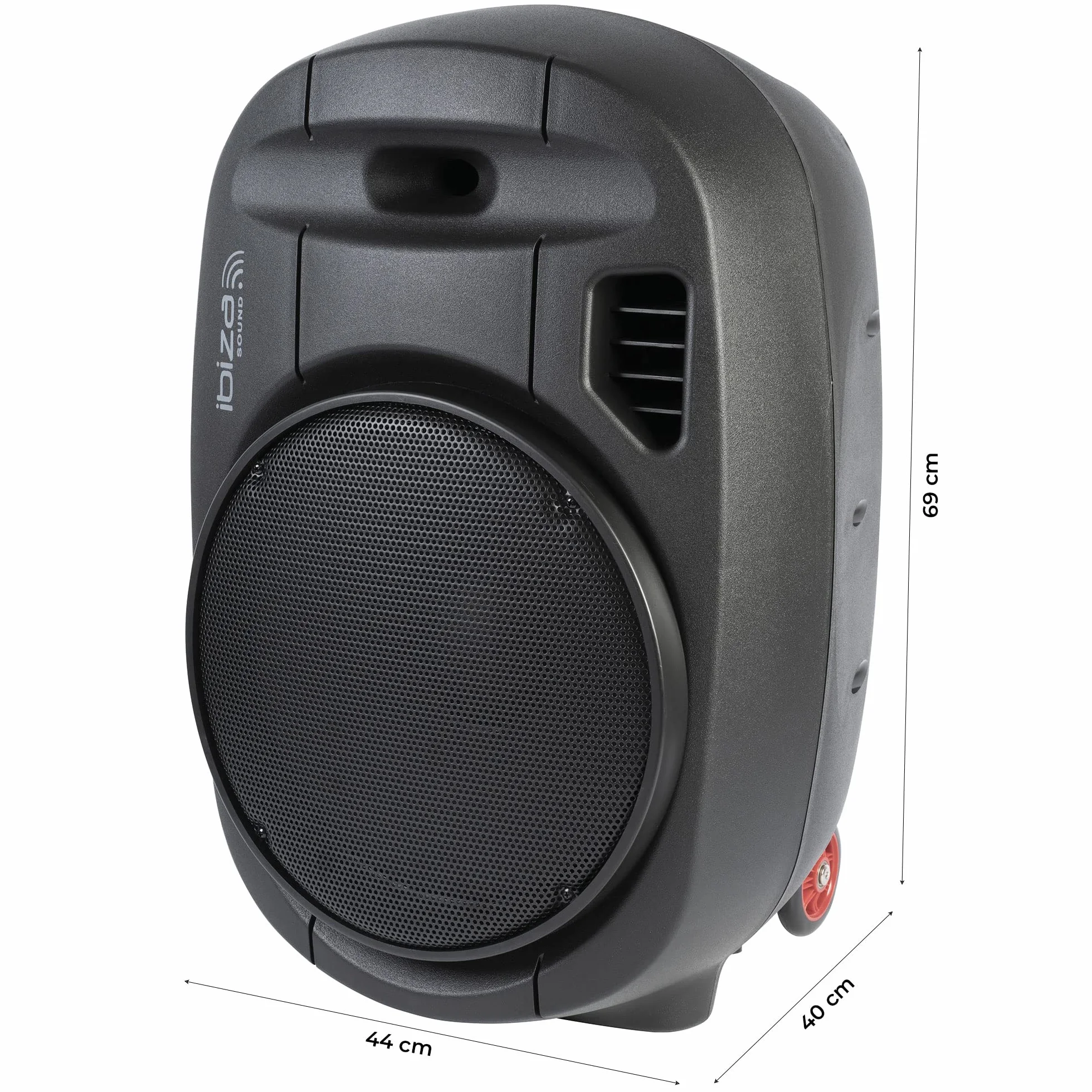 Ibiza - PORT15UHF-MKII-TWS - Altavoz portátil 15"/800W MAX con 2 micrófonos (UHF), Mando a Distancia y Funda Protectora - Bluetooth, USB, SD & TWS - 6 a 8h de autonomía