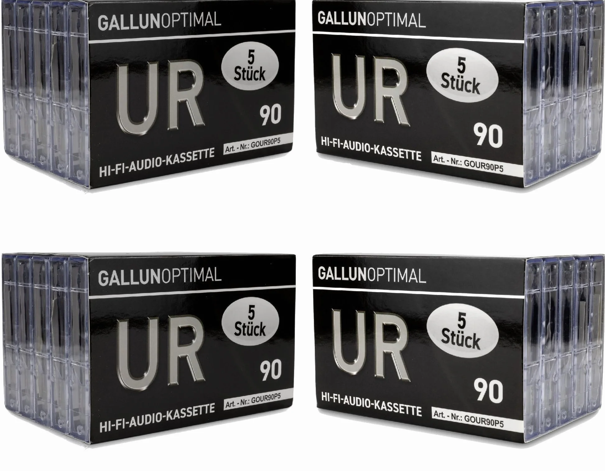 UR90 Casetes de Audio 90 min 5 Cartuchos vacíos