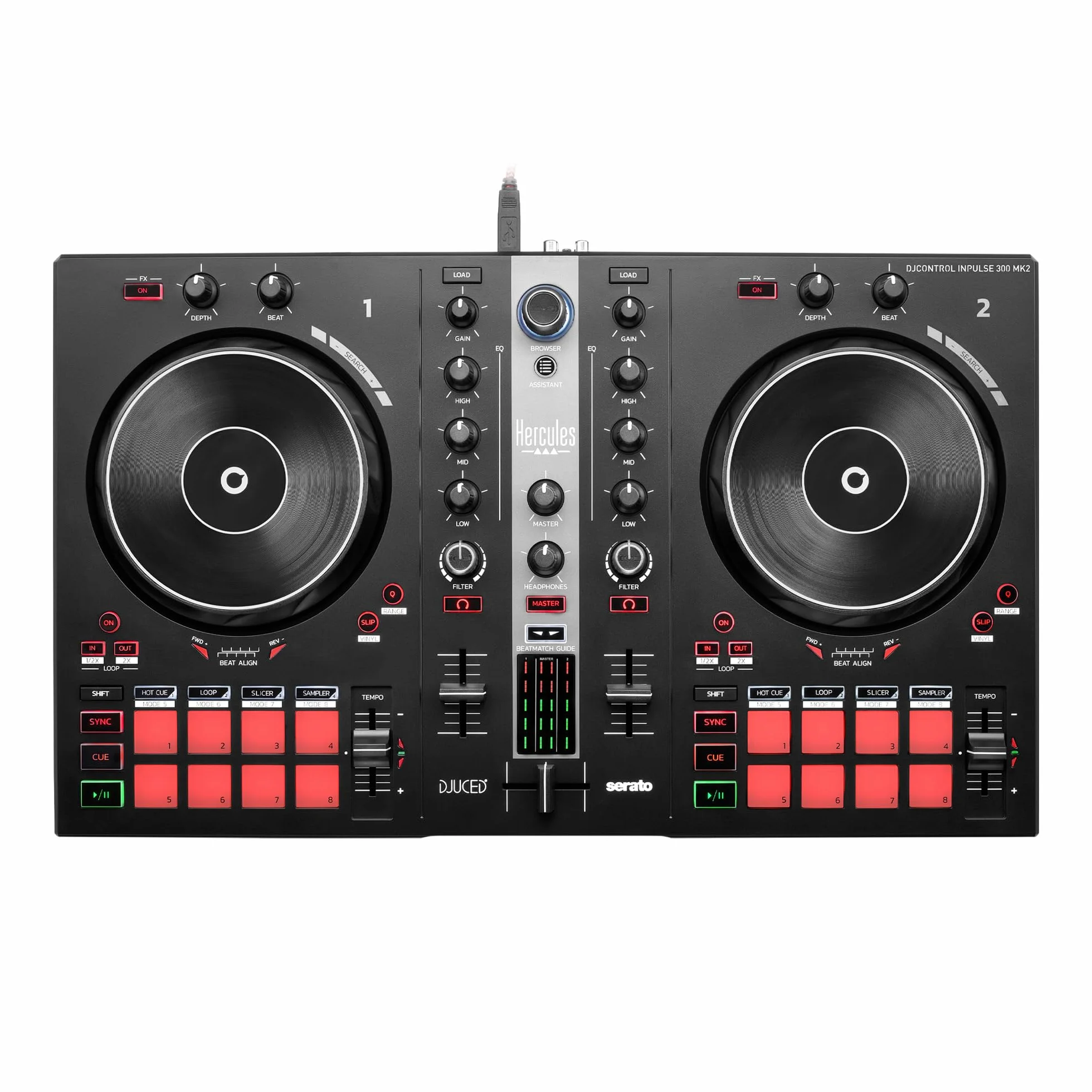 Hercules DJ Essentials Kit - Pack Completo para DJ (Incluye Controladora Inpulse 200, Monitores DJMonitor 32, Auriculares HDP DJ45 y Software con Tutoriales) Negro