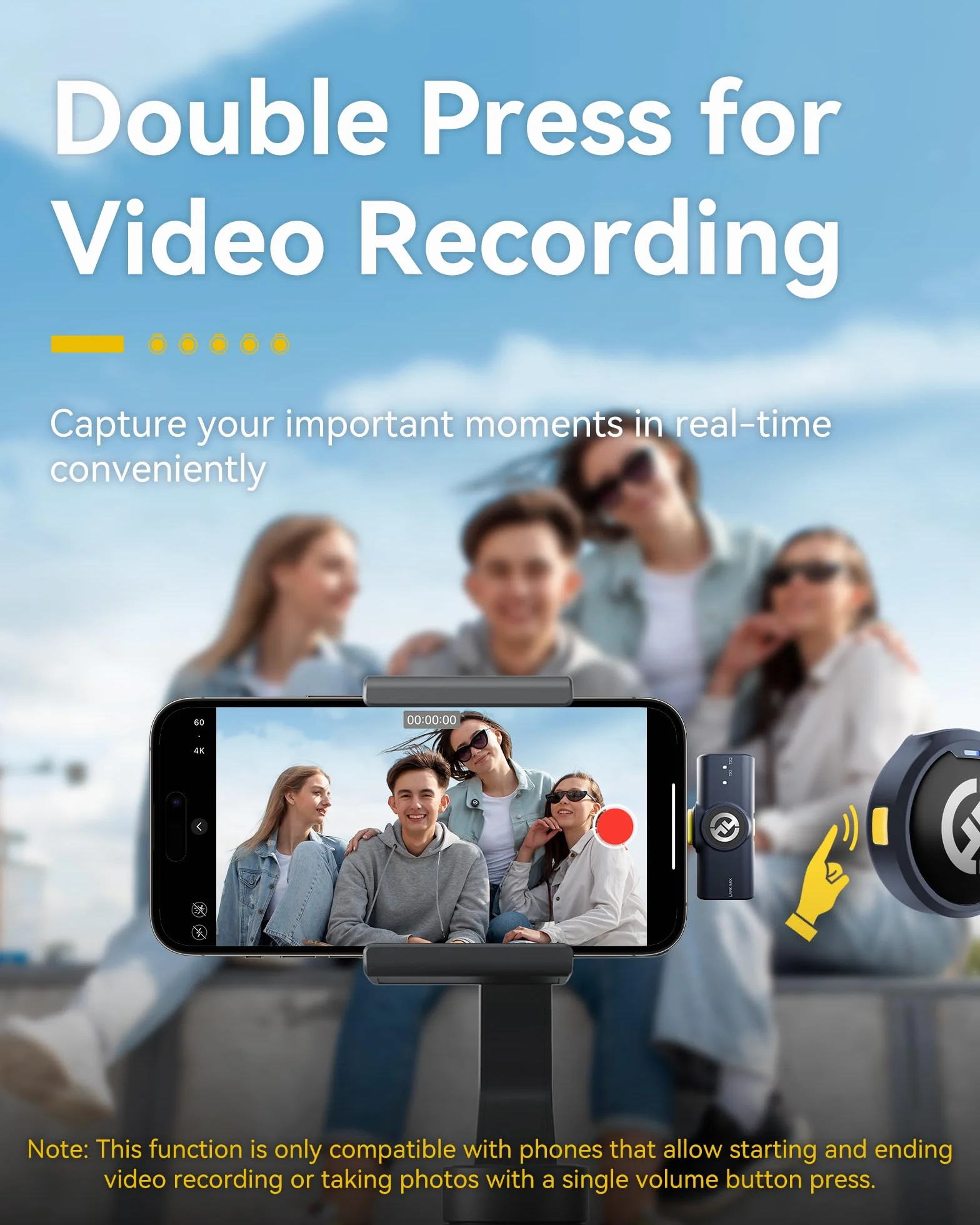Hollyland Lark M2 Micrófono Inalambrico Solapa Compatible con Teléfonos Android, iPhone 15, 300 m, Hi-Fi Audio, Cancelación de Ruido, 30H Duración, Micrófono Inalámbrico para Livestream Vlog - Negro