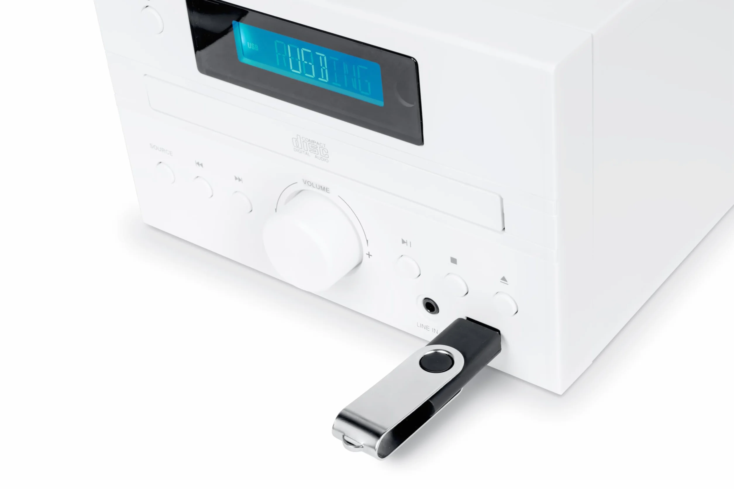 Microchaîne - THOMSON - COSY MIC121BT - Lecteur CD, Bluetooth, Radio FM, MP3, USB - Bois et Blanc