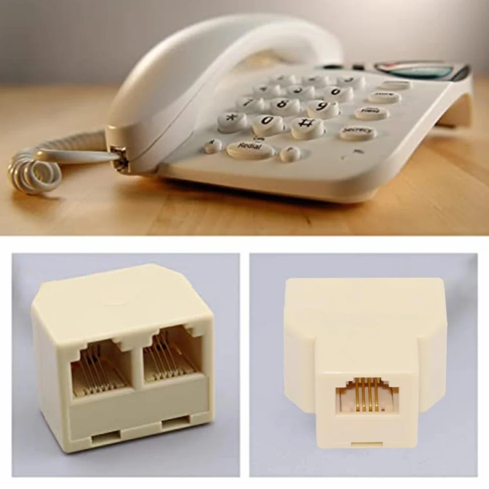 Cablecc 4 Adaptadores Divisores de Teléfono 6P4C RJ11 RJ12 1 Entrada 2 Salidas 1 a 4 Vías