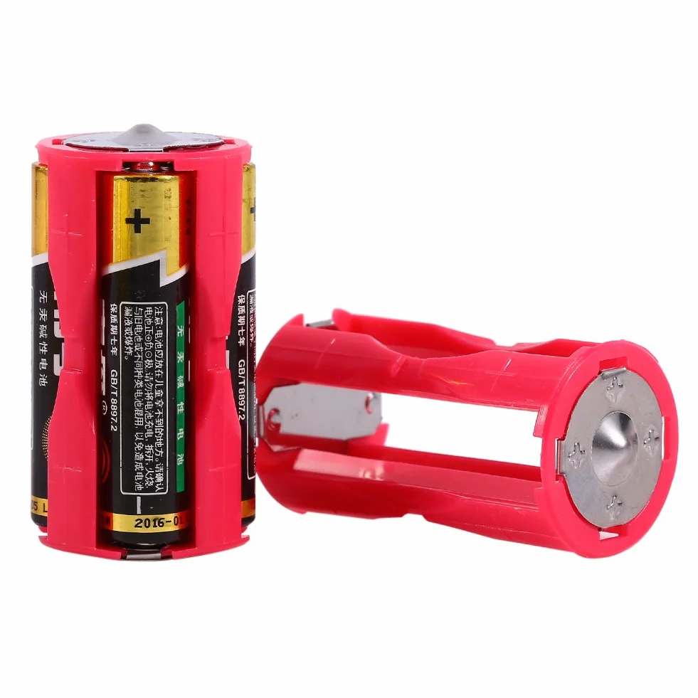 Mugast 4pcs AAA auf C Batterie Adapter,4 Stücke AAA zu Größe C Parallel Akku Konverter Adapter,Umweltfreundlich Battery Converter Batteriehalter Box für Elektronik-/Notfallsituationen Rot