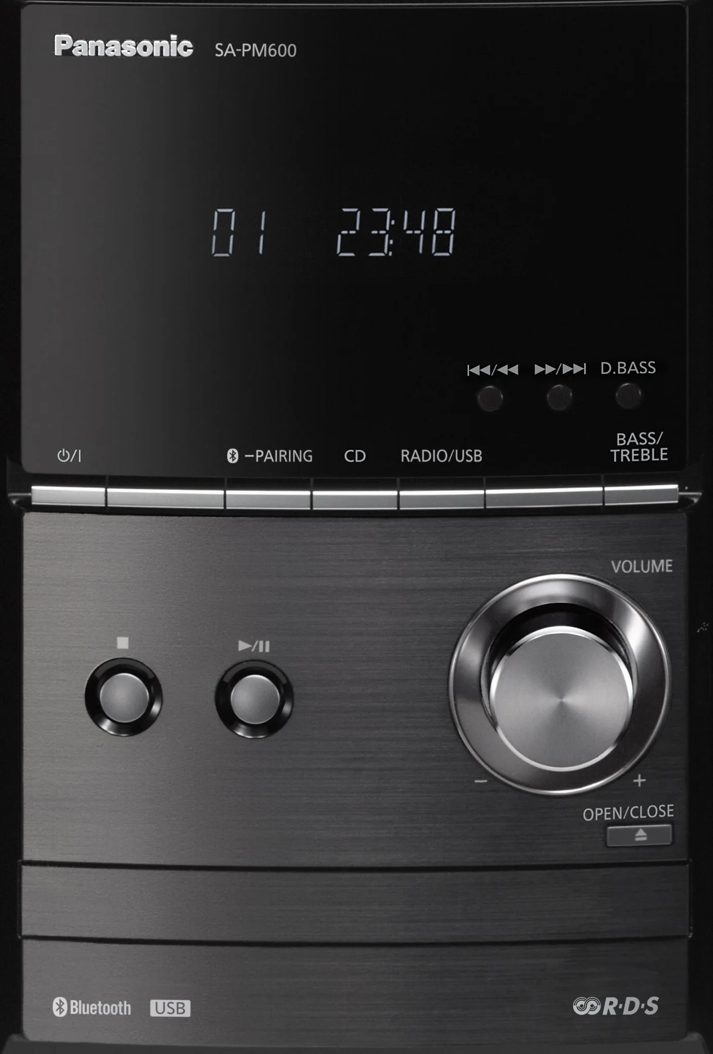 Panasonic SC-PM600 - Equipo De Sonido Para El Hogar (Tecnología Hi- Fi, 40W, Altavoces Bass Reflex, Remasterización USB, USB, CD, Radio FM/AM, MP3, Bluetooth)- Color Negro