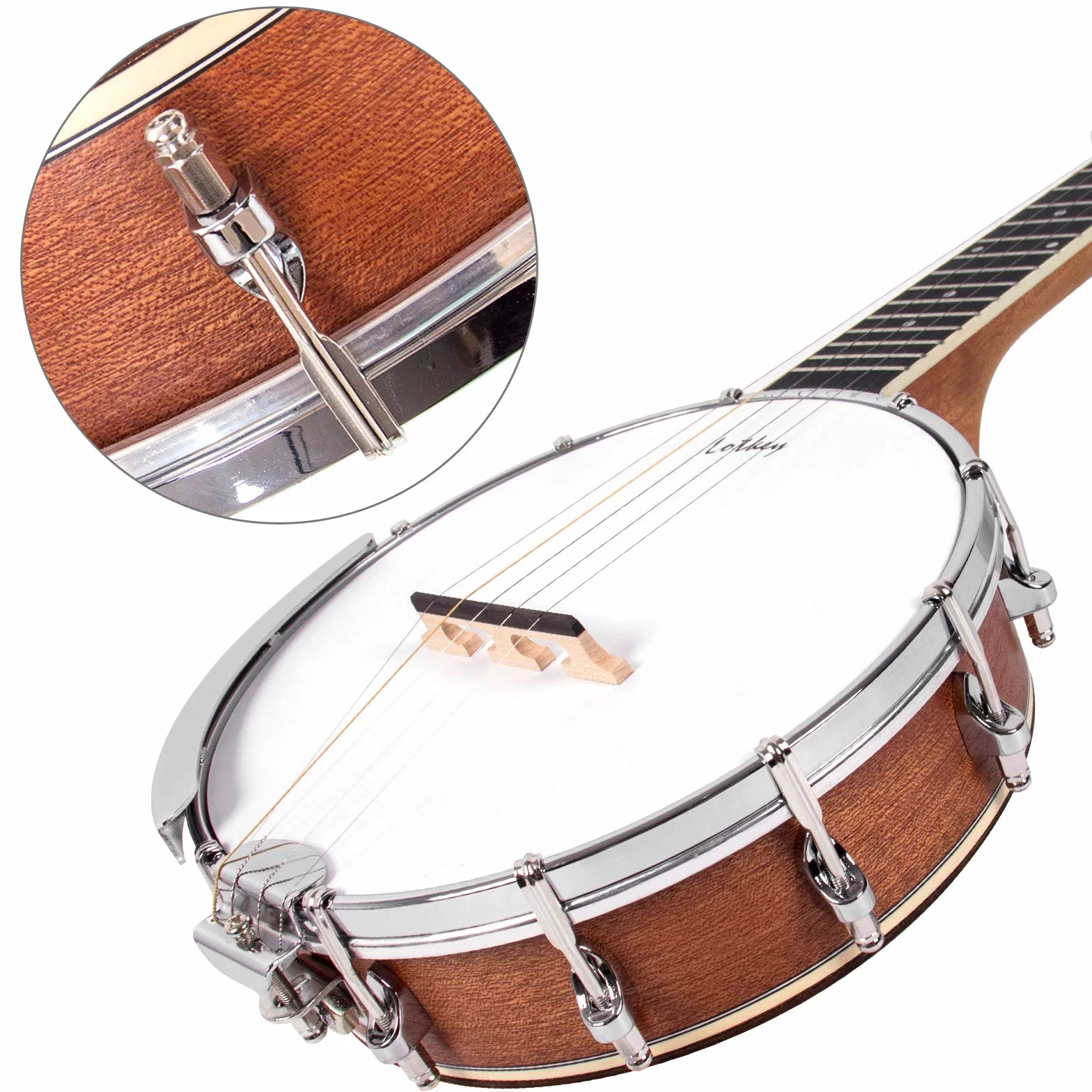 Kit de 5 cuerdas para banjo tenor 66 cm para principiantes profesionales con cuerdas adicionales, correa, púas, afinador y estuche de transporte