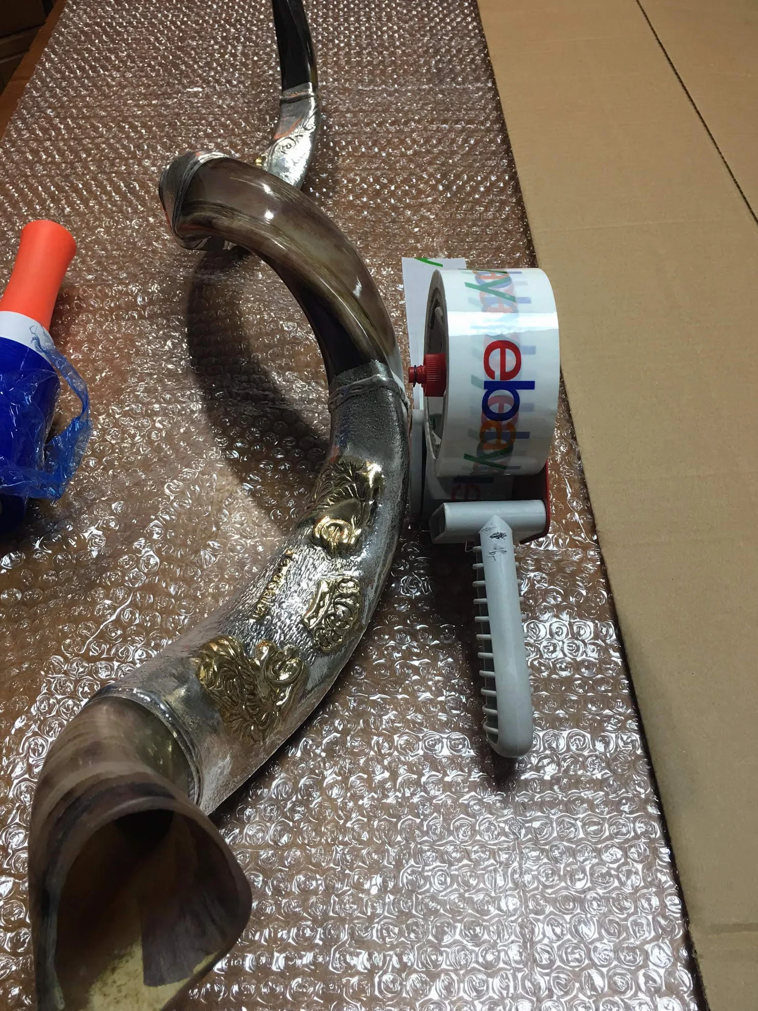 Silver - plated 44"- 45" Yemenite Horn Amazing Shofar Kudu Lion