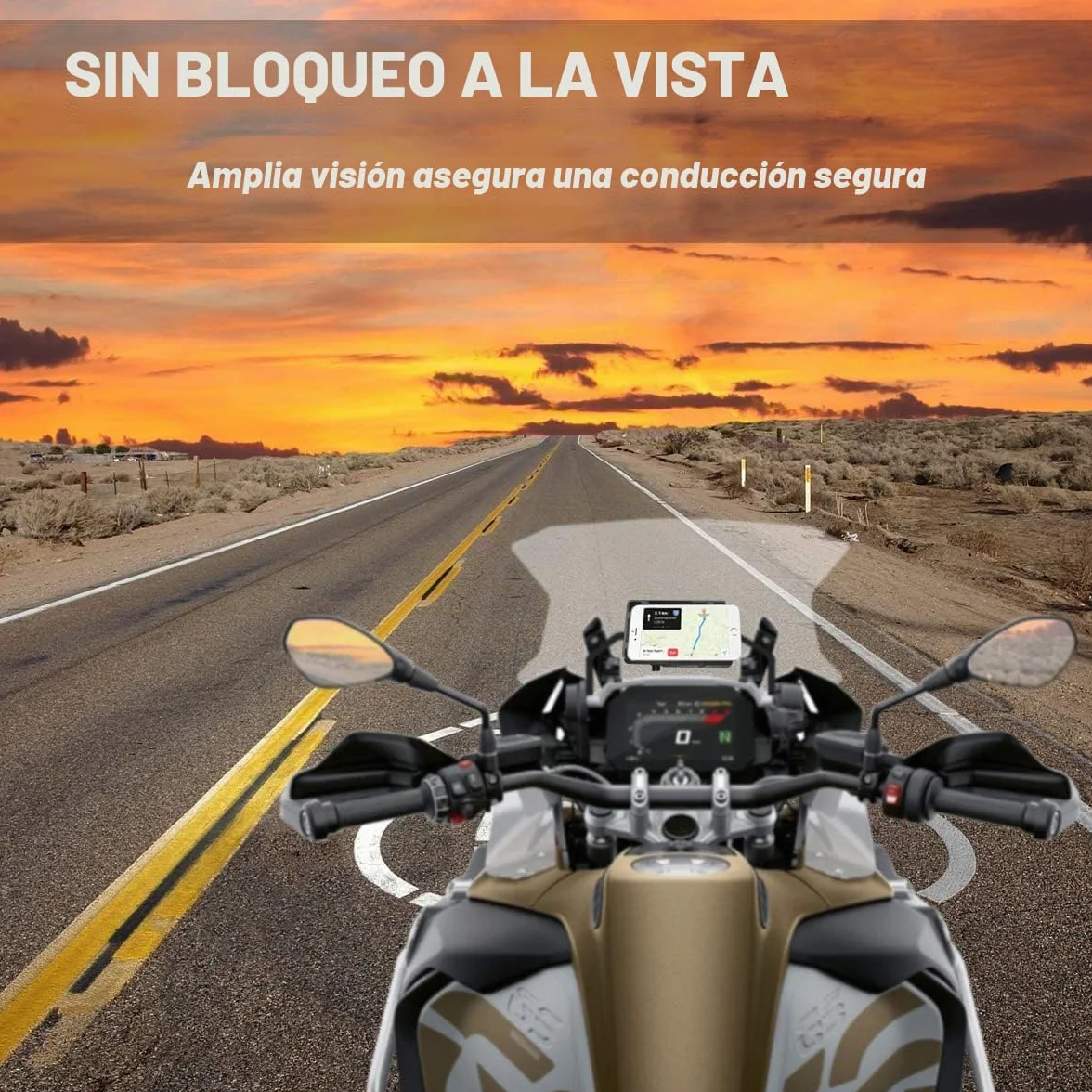 Soporte para Teléfono de Motocicleta con Puertos de Carga USB Dobles para BMW R1200GS R1250GS F700 800GS Honda CRF1000L Africa Twin