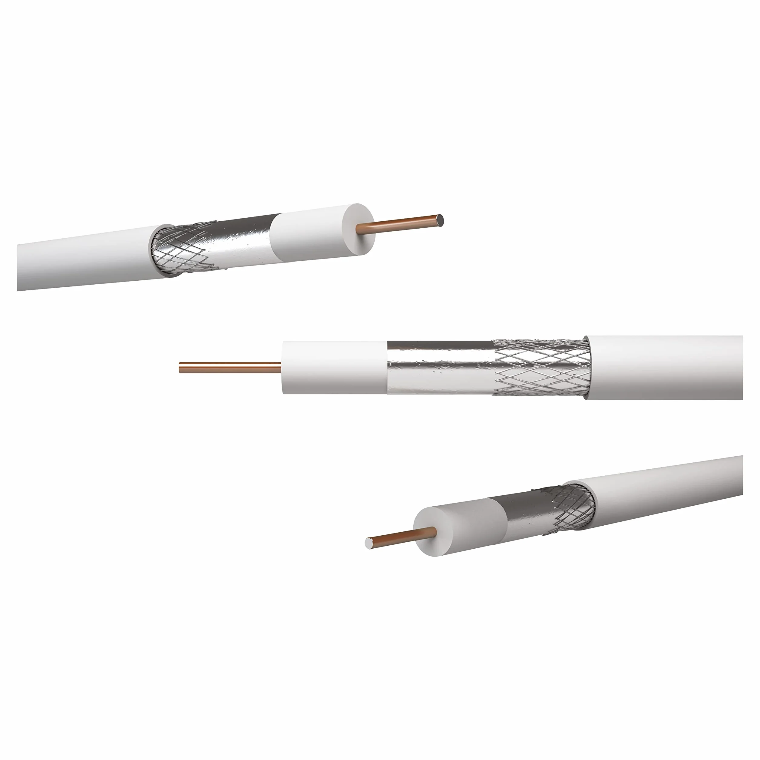 Cable de antena coaxial EMOS CB130 20 m blanco blindaje 75 dB 75 ohmios