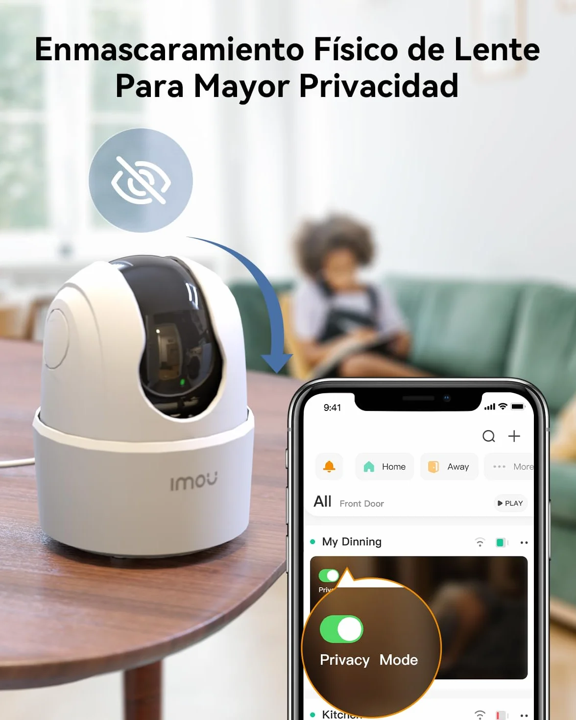 Imou Cámara IP WiFi Interior 2K (3MP) con Detección de Humano, 360°, Audio Bidireccional, Compatible con Alexa