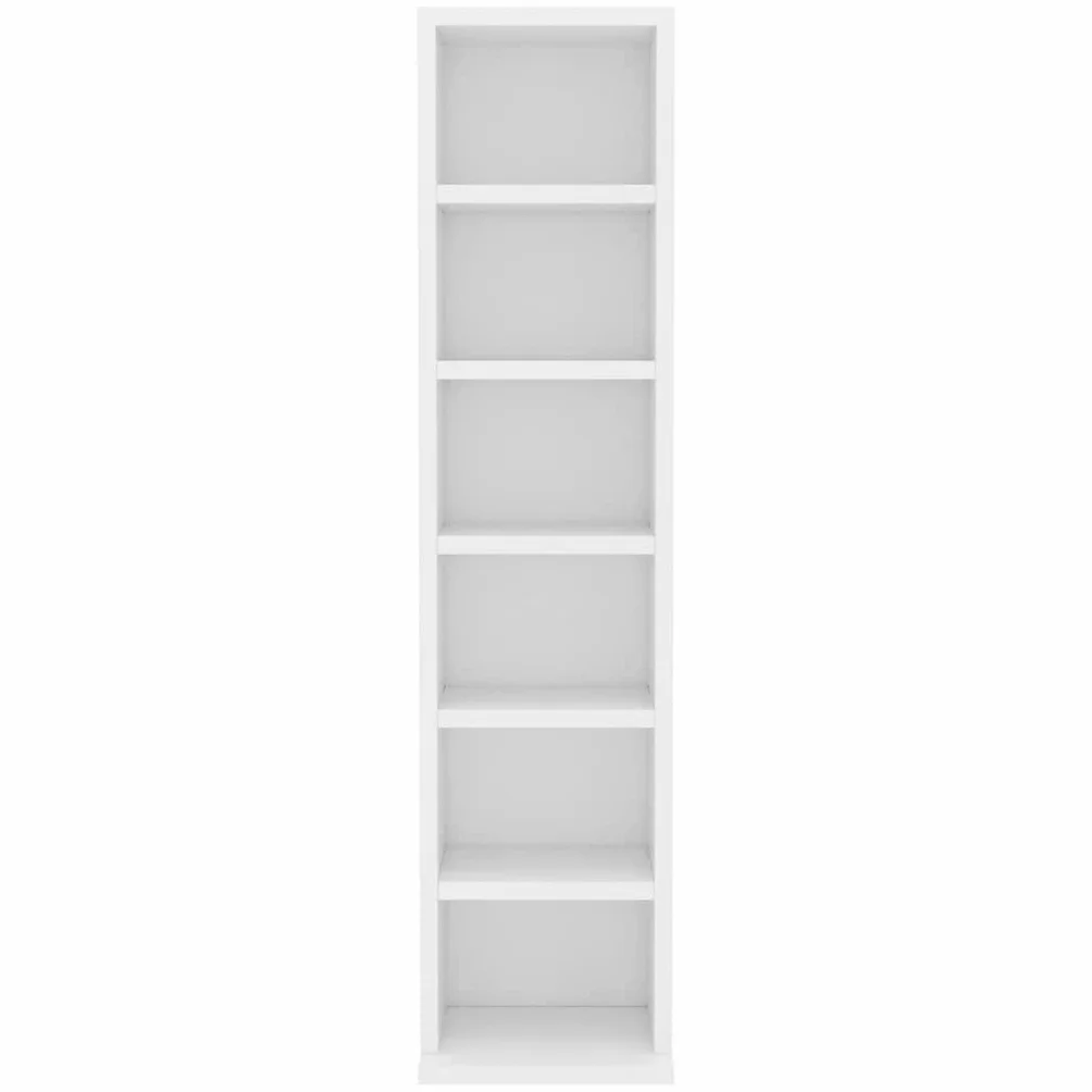 vidaXL Estantería para CDs Madera Contrachapada Mobiliario Organizador Colección Música Elegante Práctica Moderna Duradera Resistente Robusta Blanco