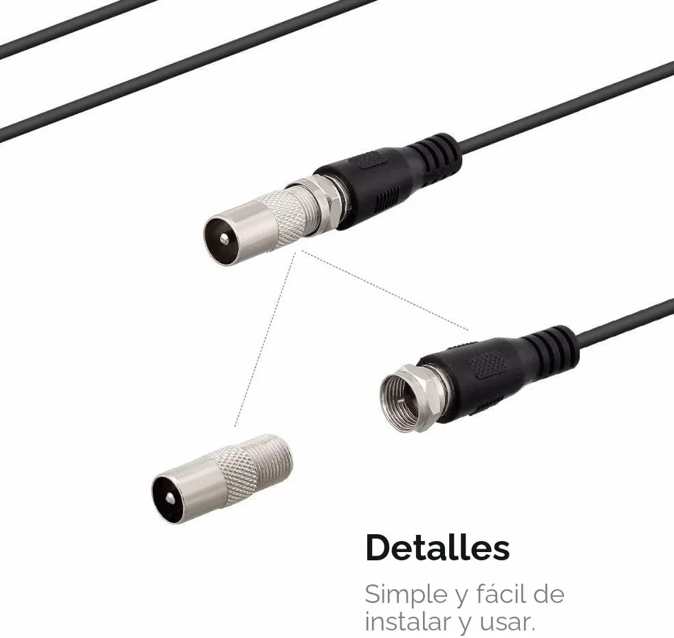 Mini antena de TV digital para interiores, amplificador de señal 50 millas, compatible con F-TV HDTV 4K