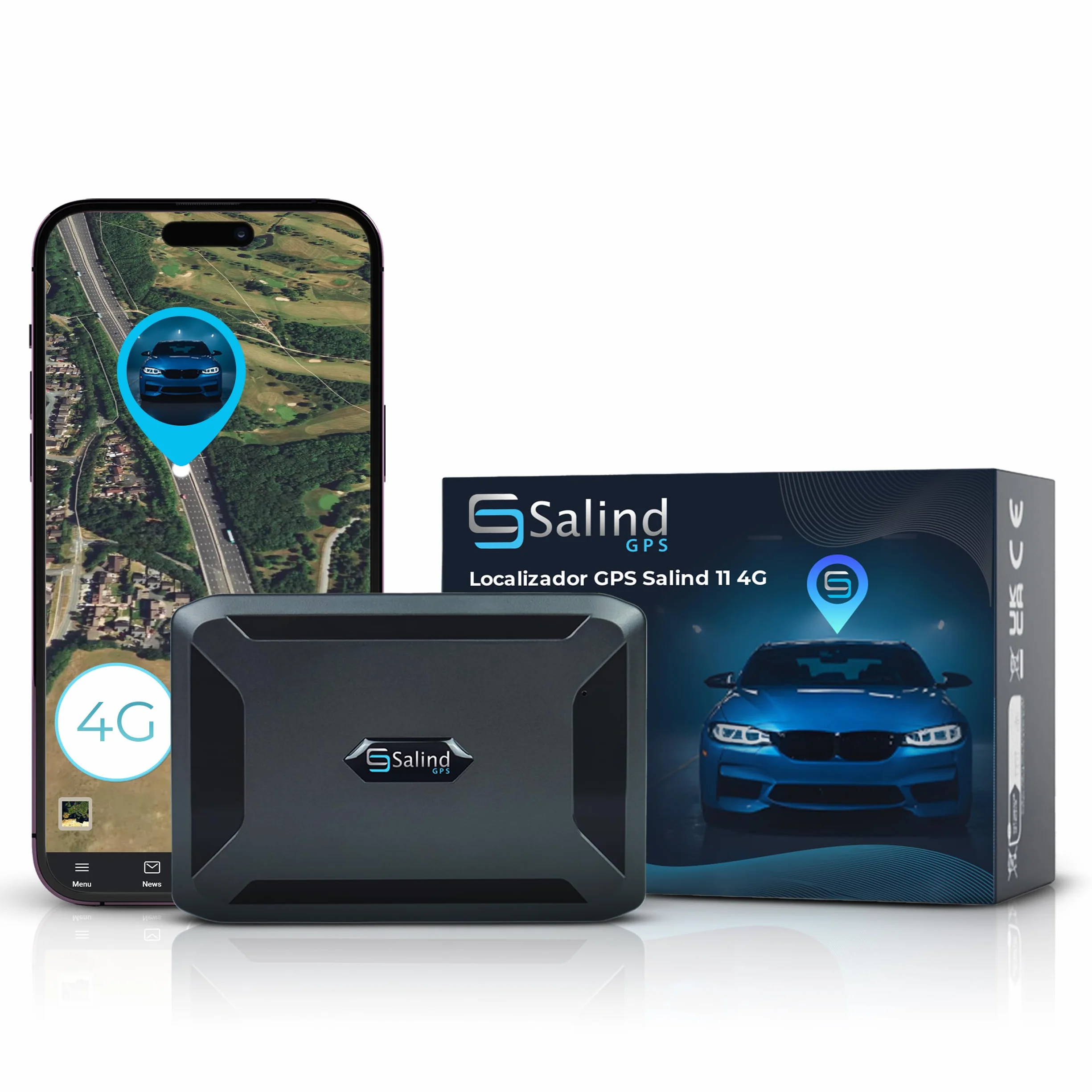 Salind 11 4G Localizador GPS con Imán para Coches Seguimiento en Tiempo Real Batería 70 Días