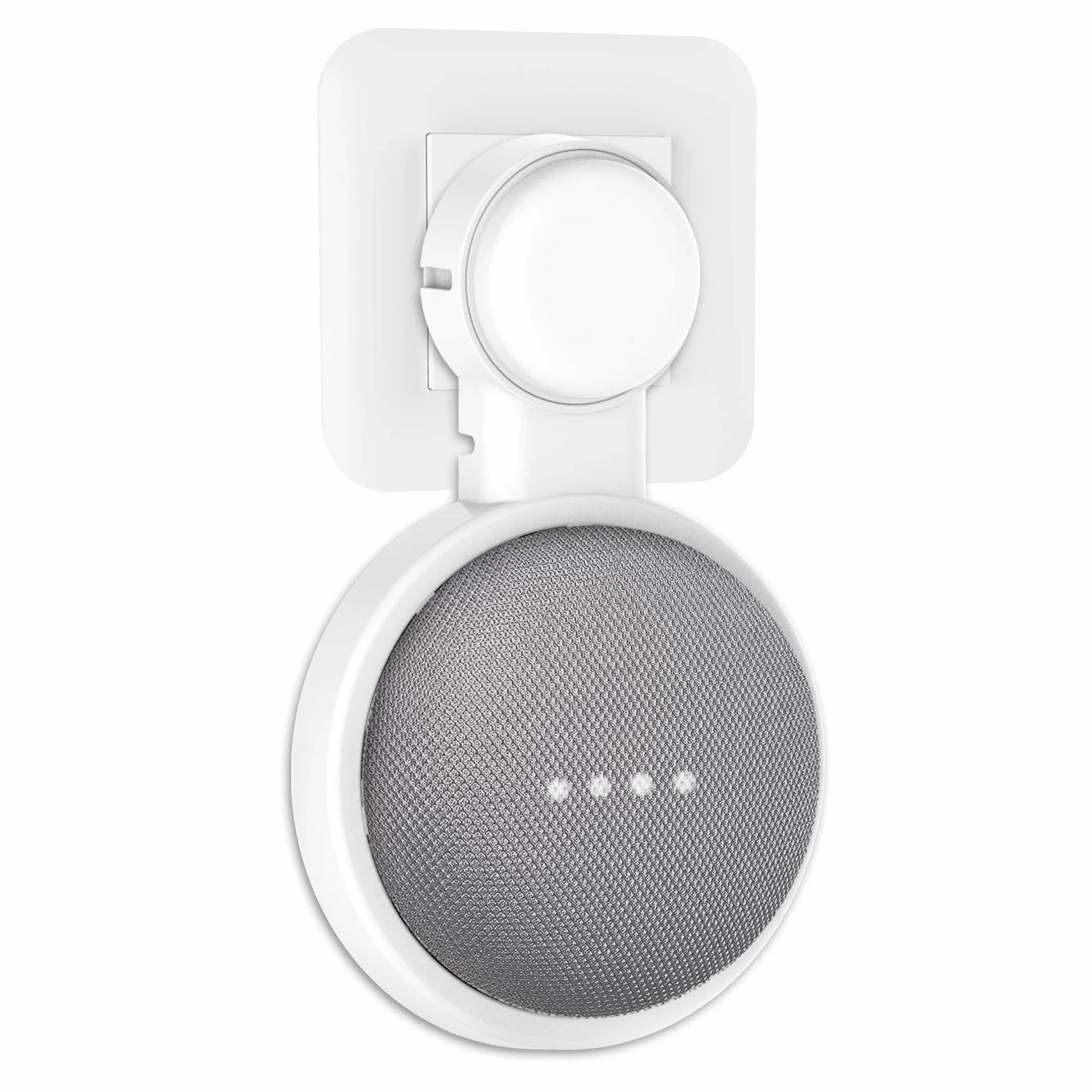 PlusAcc Soporte Montaje en Pared para Nest Mini / Google Home Mini, Enchufe, Blanco