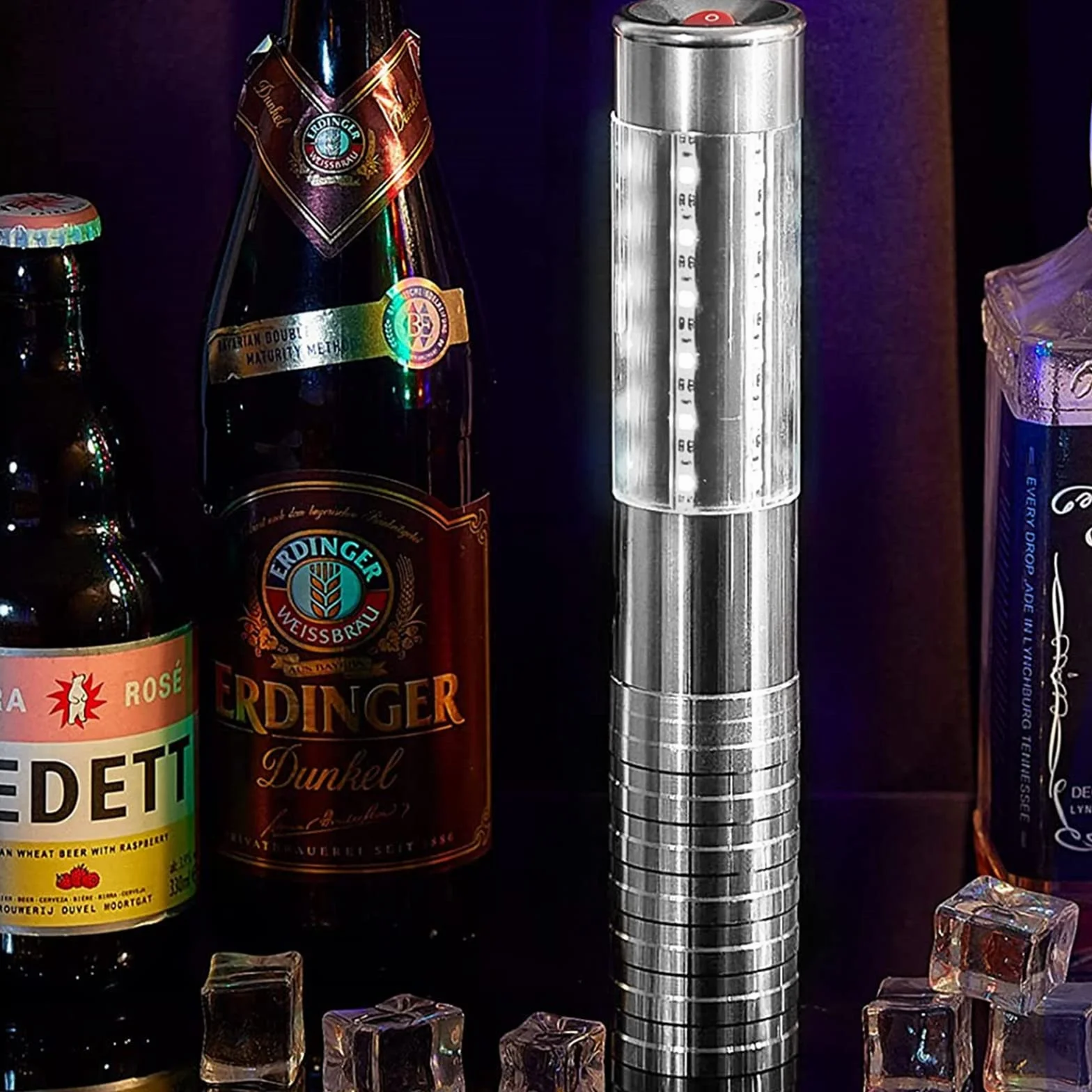 Luz estroboscópica LED de bastón de 4 piezas para servicio de botellas, barra recargable, botella de champán, LED de mano para escenario, discoteca, boda, fiesta, concierto, evento, bar, color