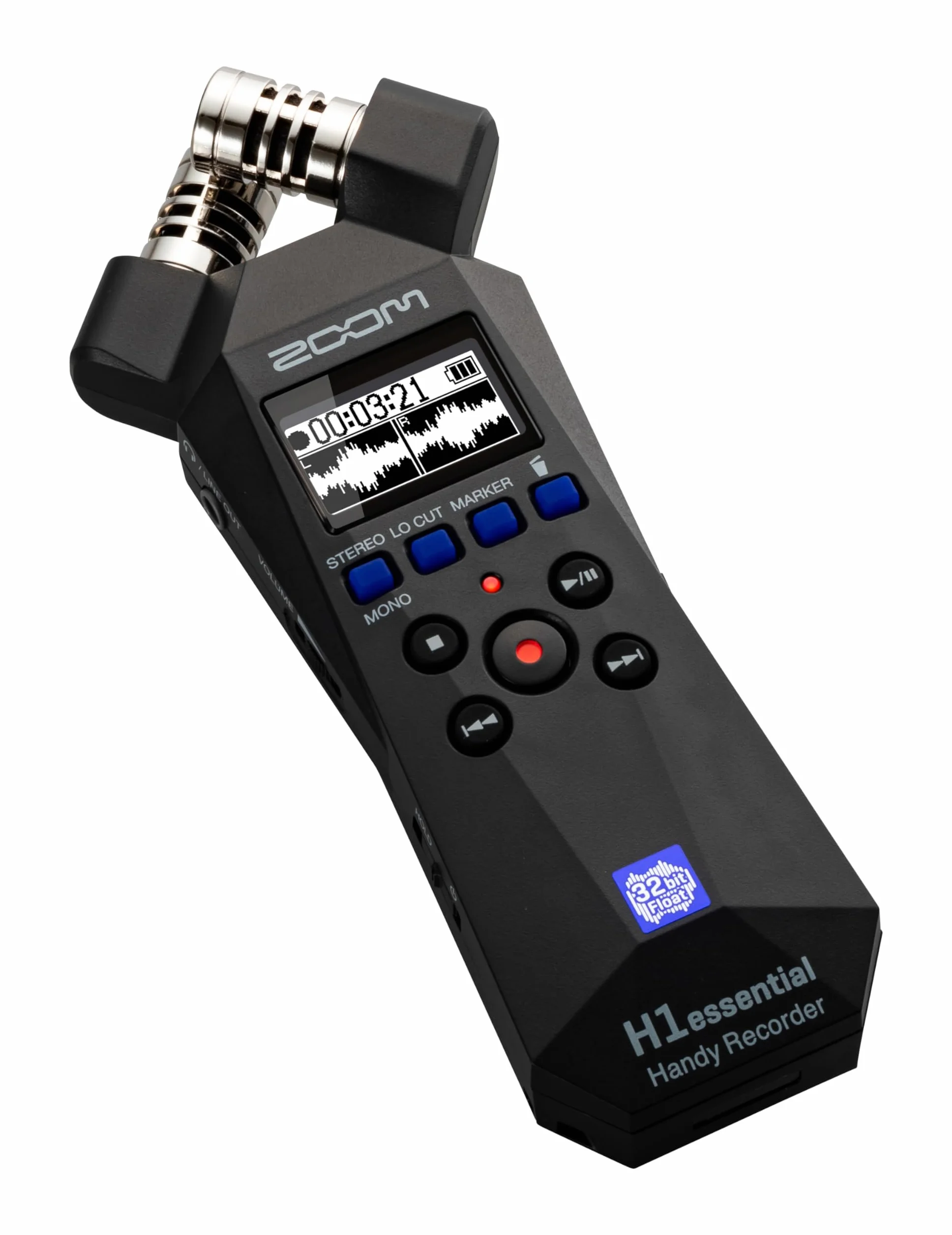 Zoom - H1essential Grabadora dictáfono portátil estéreo a 32-bit con Coma Flotante, accesibilidad, micros X/Y, micrófono USB, para músicos, podcasters, cineastas